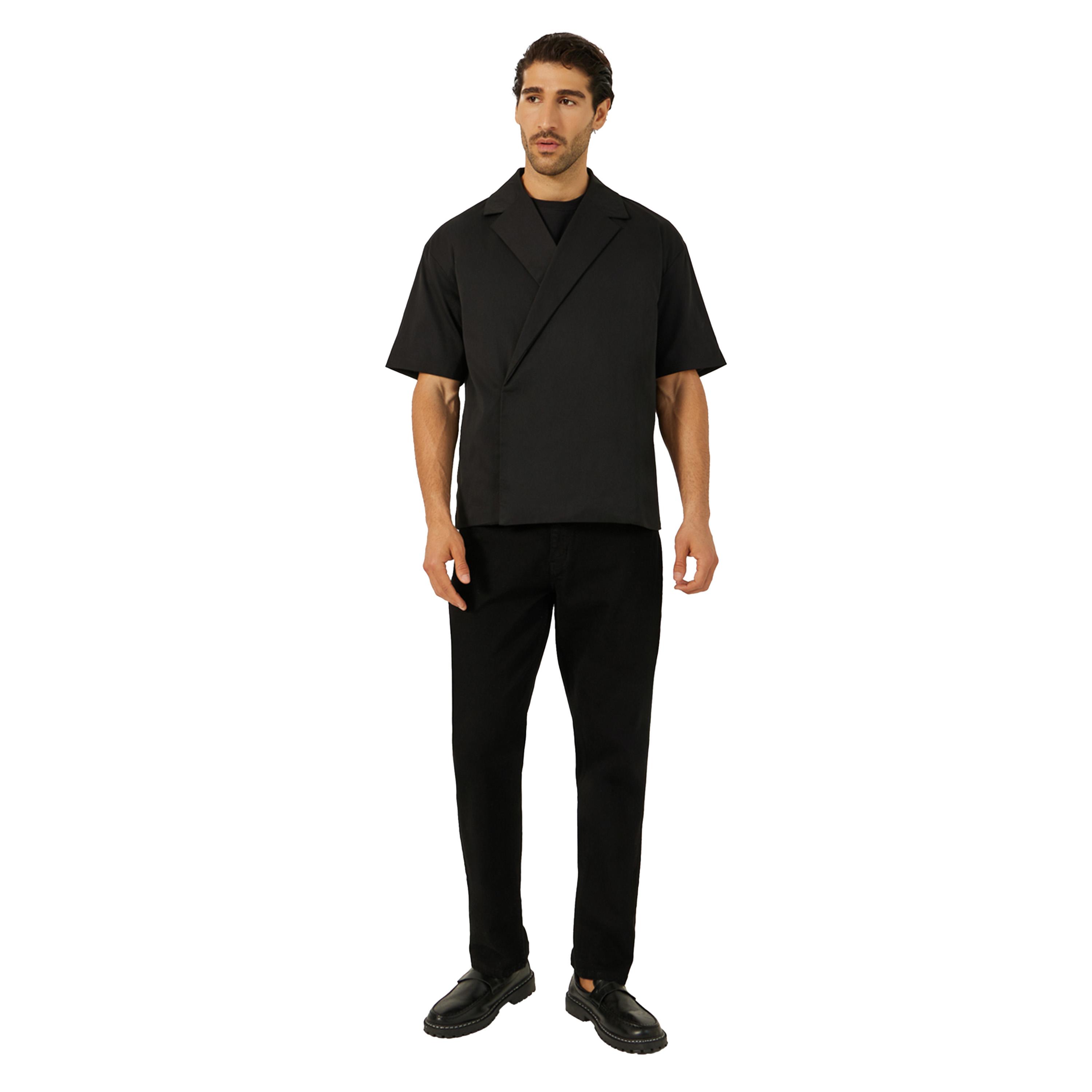 Styli Solid Relaxed Fit Notch Lapel Shirt-men-clothing-shirts-image-2