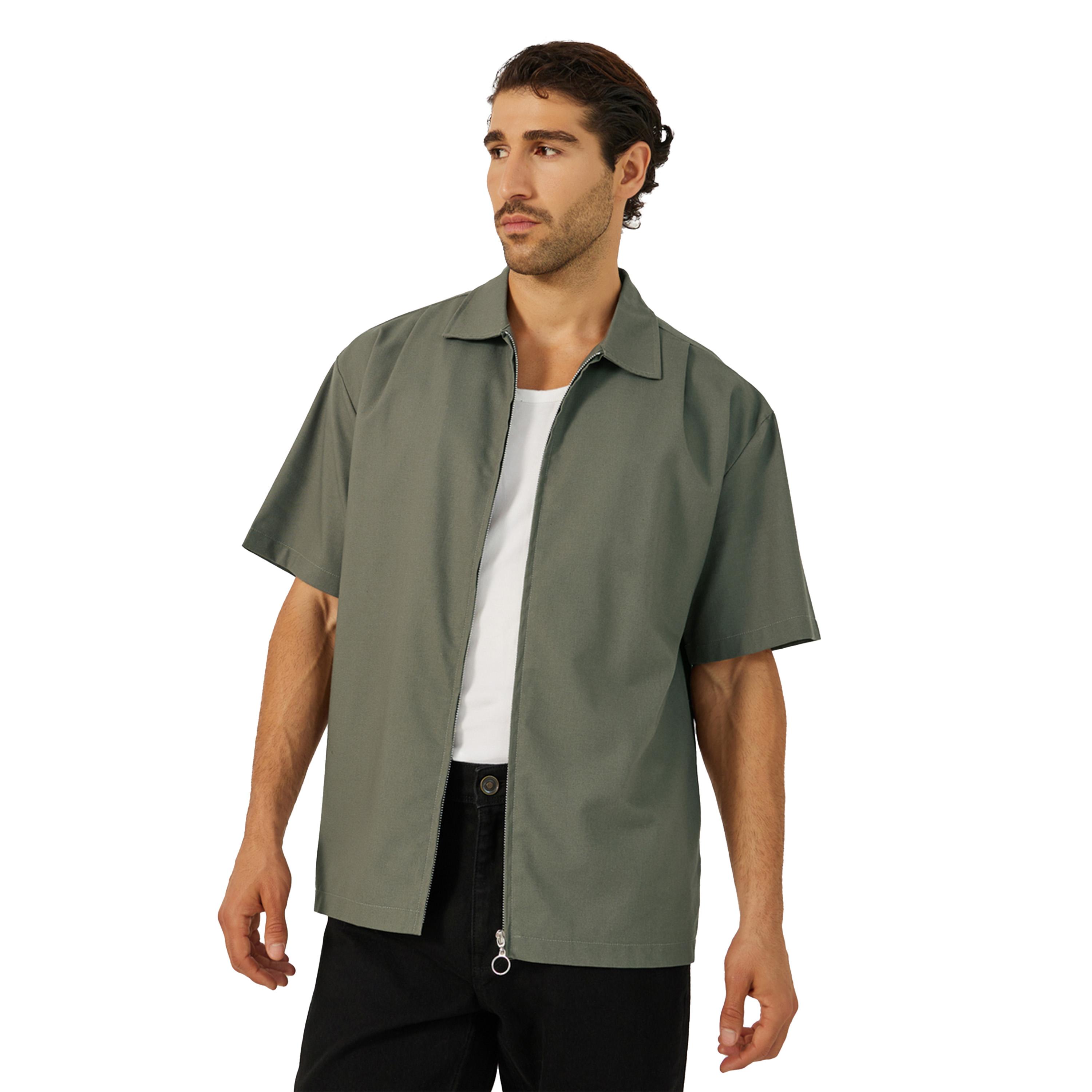 Styli Boxy Fit Linen Blend Zipped Shirt-men-clothing-shirts-image-1