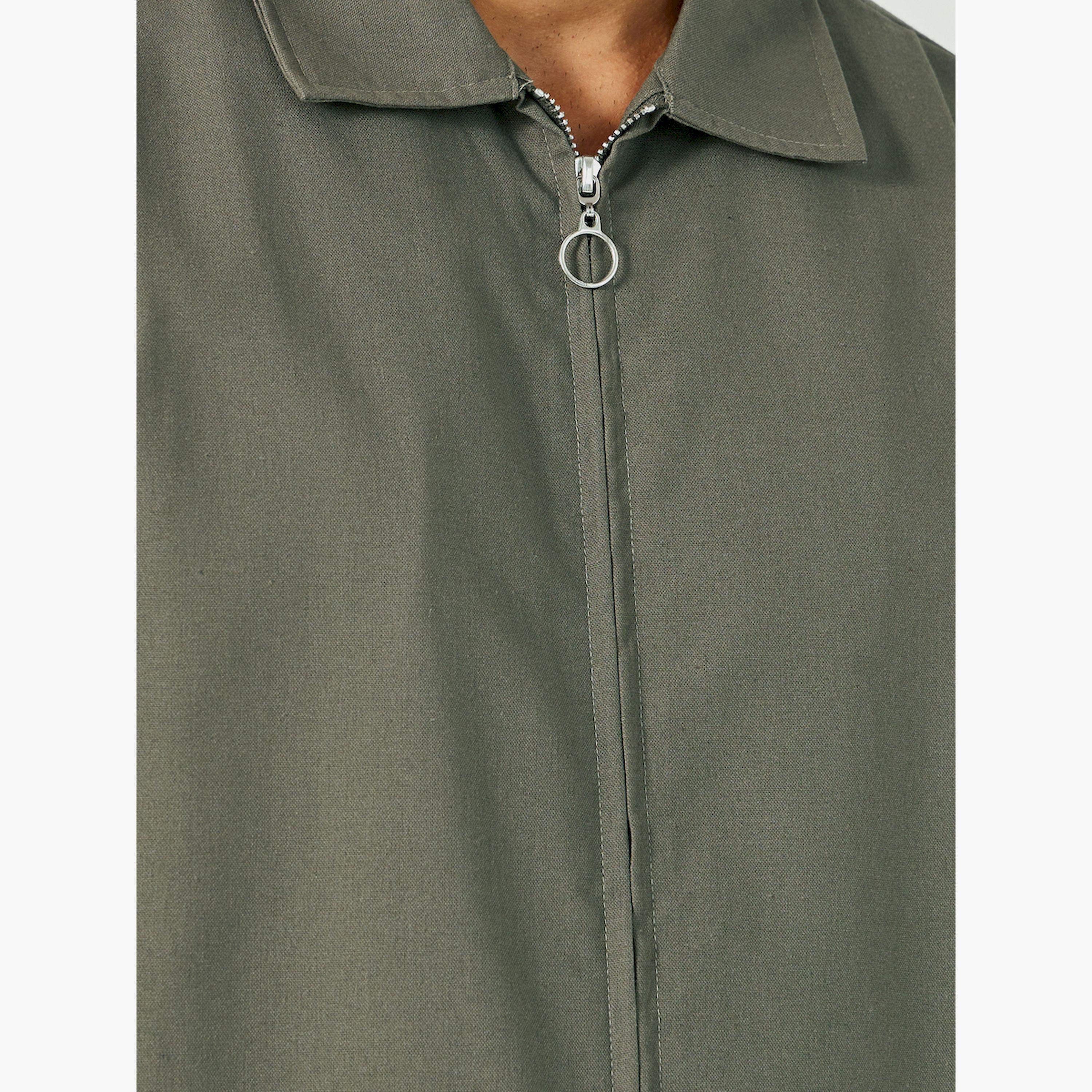Styli Boxy Fit Linen Blend Zipped Shirt-men-clothing-shirts-image-4