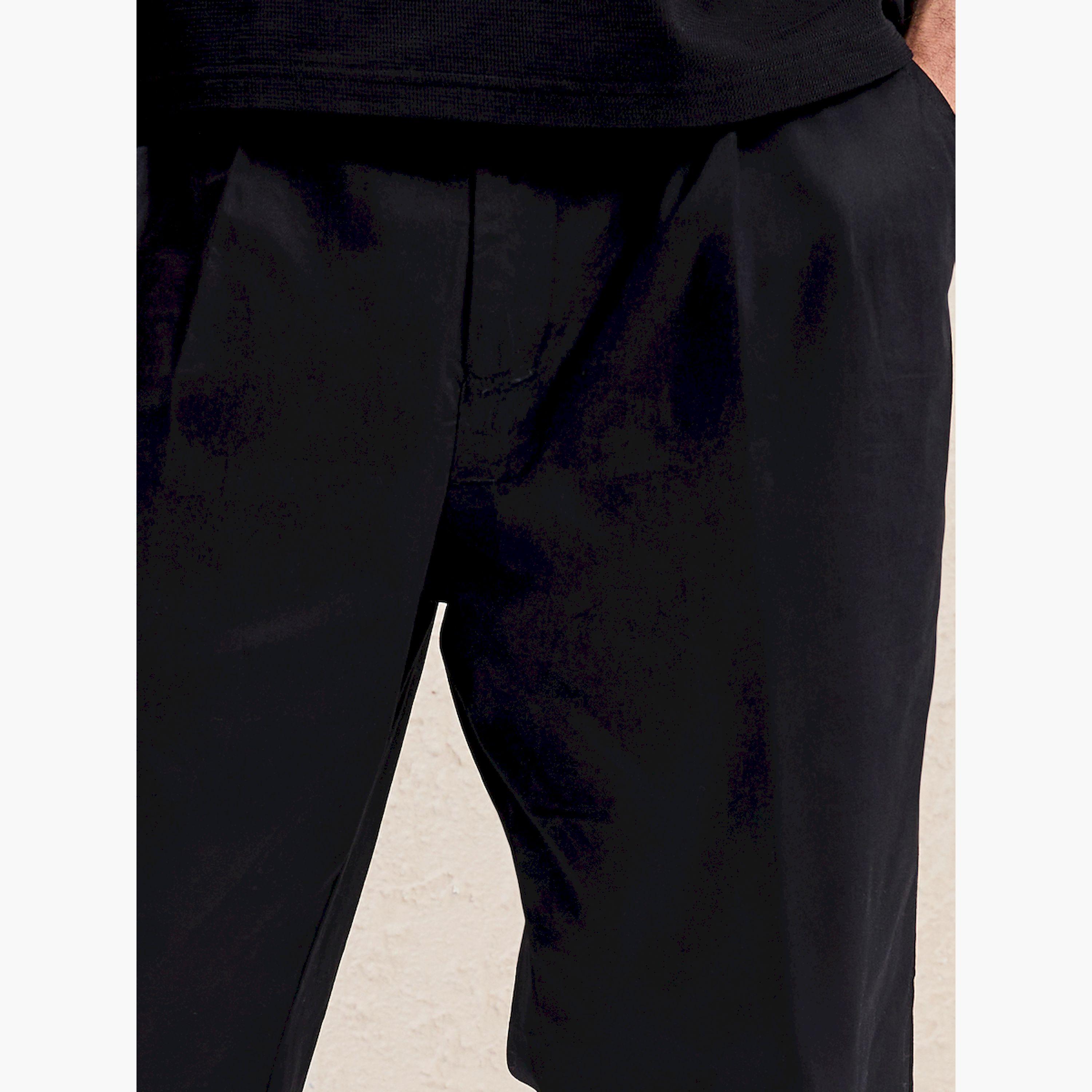 ستايلي - بنطال كبير الحجم بخصر متوسط الارتفاع بكسرات-men-clothing-bottoms-trousersandchinos-trousers-image-3