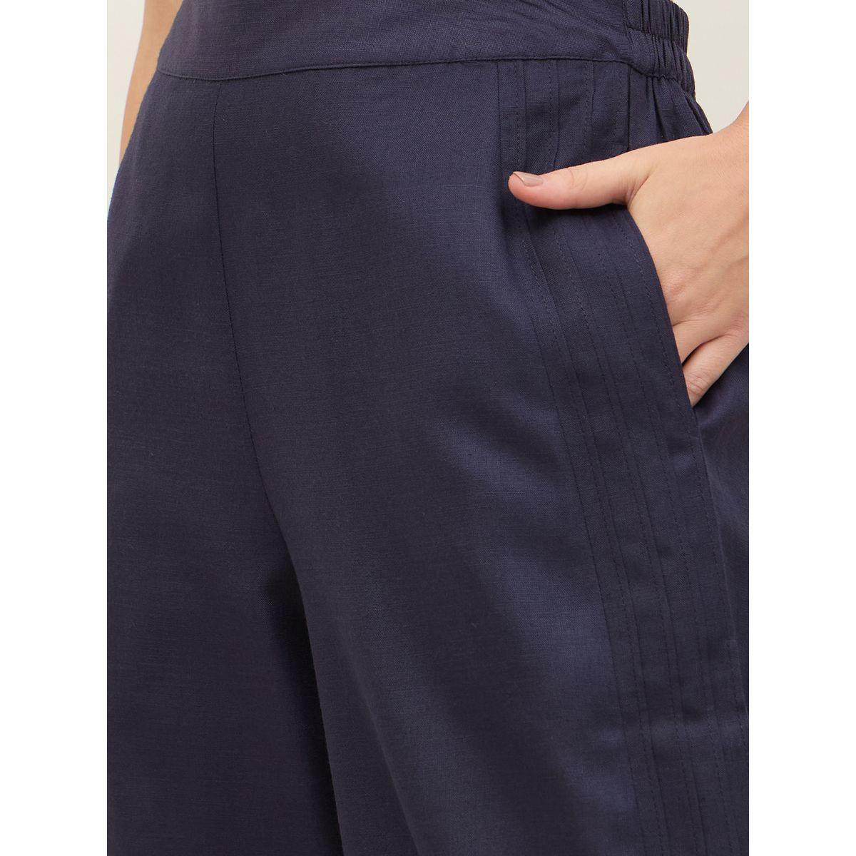 طقم منسق من بنطال وبلوزة بتفاصيل محزوزة-women-clothing-coordsets-image-7