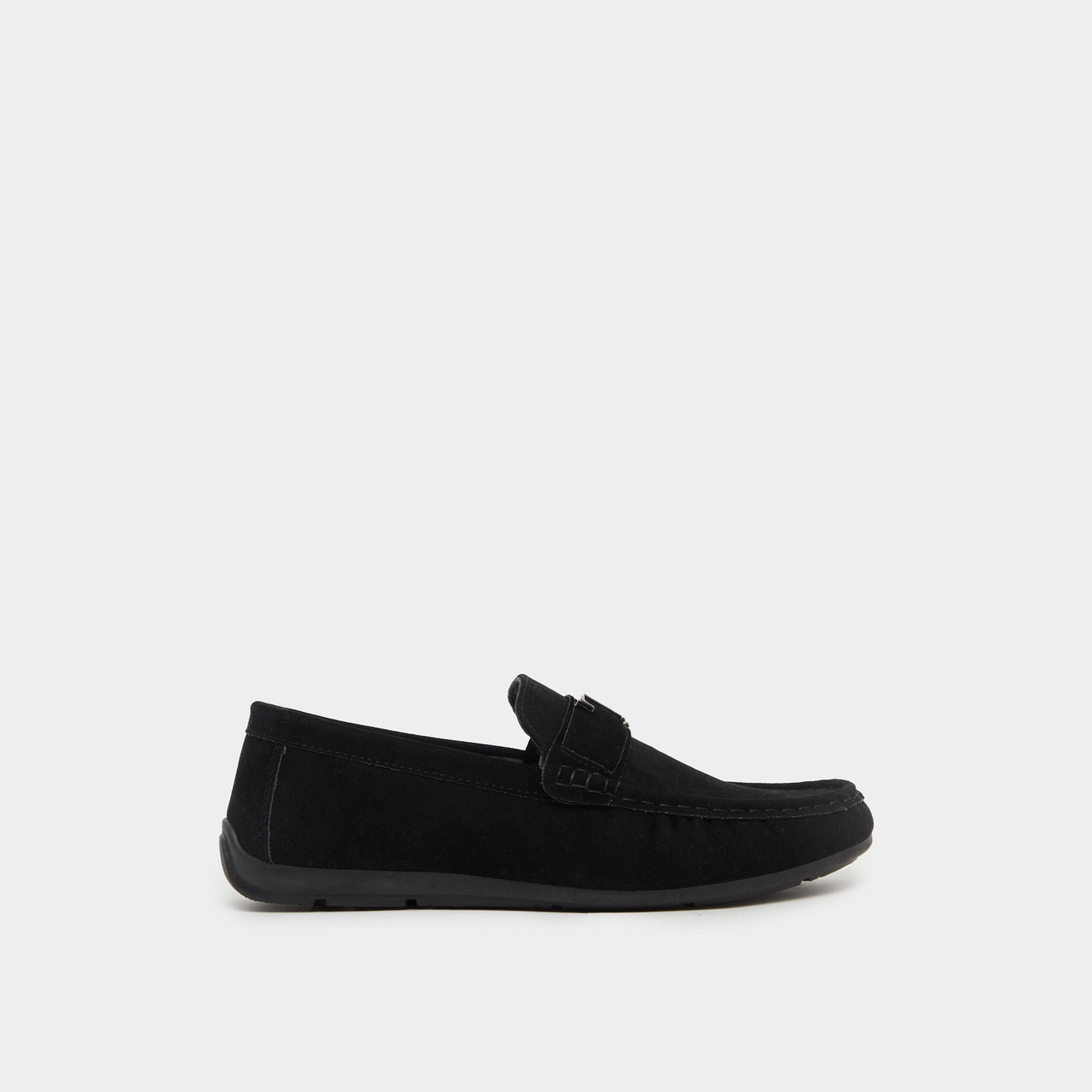 Styli Low Ankle Slip-On Loafers With Buckle Detail-men-shoes-loafersandmoccasins-image-1