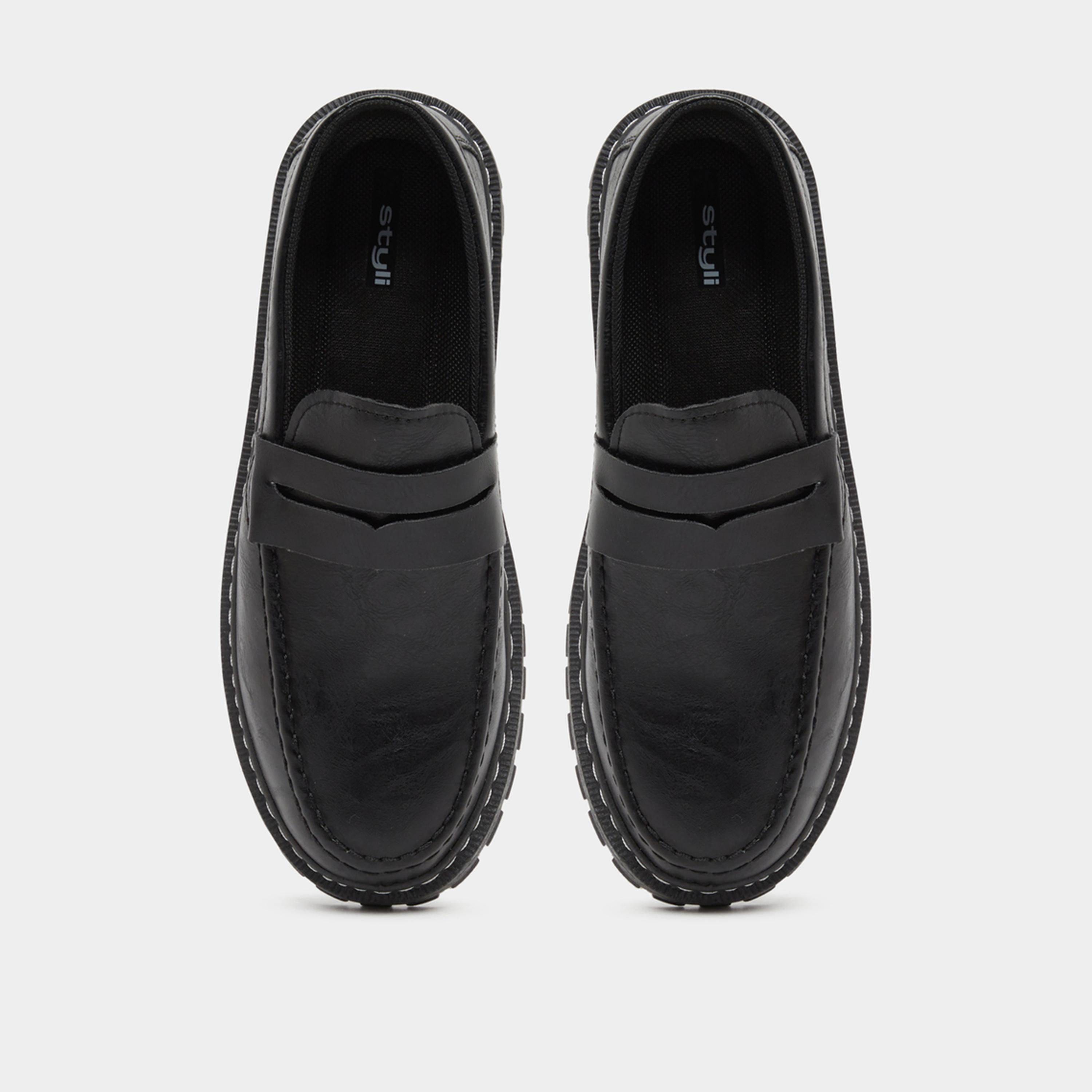Styli Solid Slip On Loafers-men-shoes-loafersandmoccasins-image-5