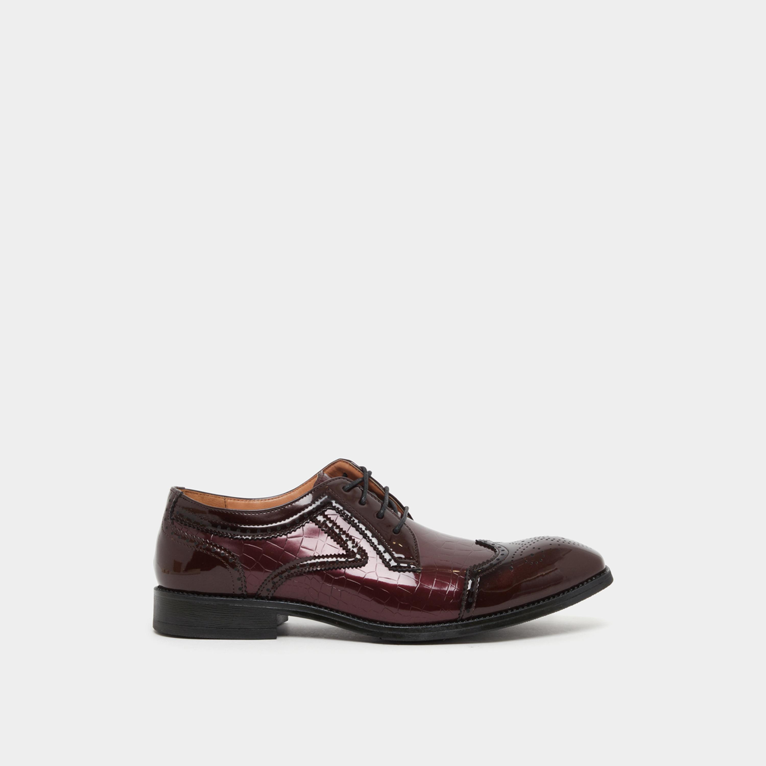 Styli Faux Leather Pointed Toe Derby Shoes-men-shoes-formalshoes-image-1