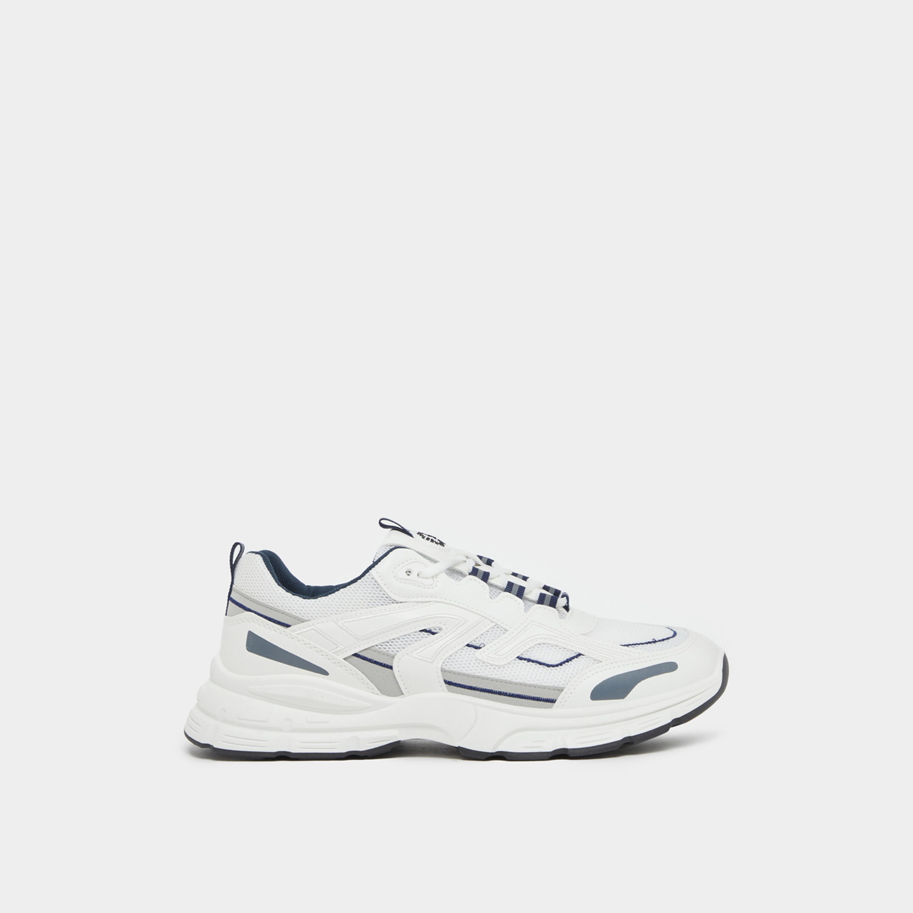 Styli Panelled Lace Up Chunky Sneakers-men-shoes-sneakers-image-1