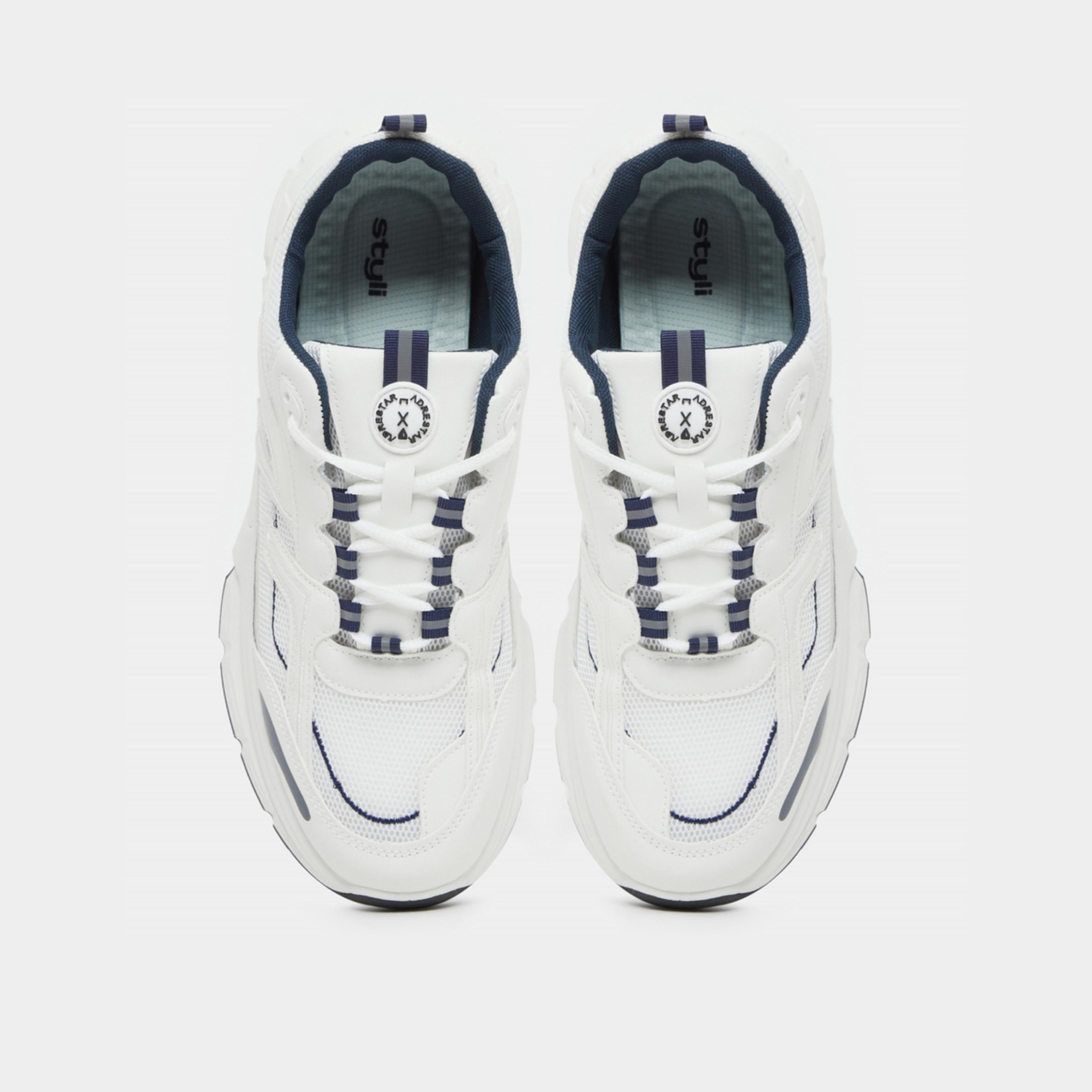 Styli Panelled Lace Up Chunky Sneakers-men-shoes-sneakers-image-5