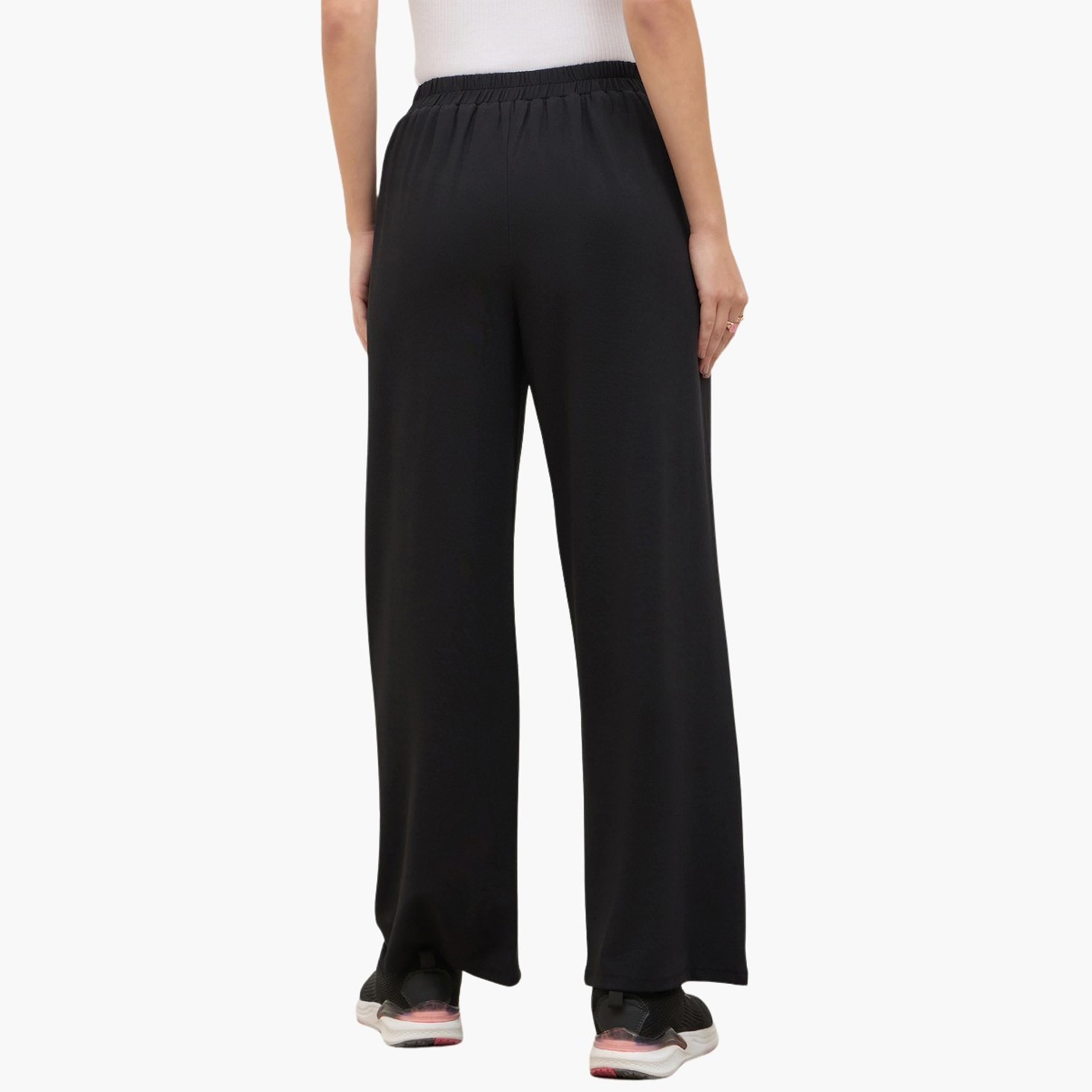 Styli Mid Rise Wide Leg Pants with Elasticated Waistband-women-clothing-bottoms-trousers-image-5