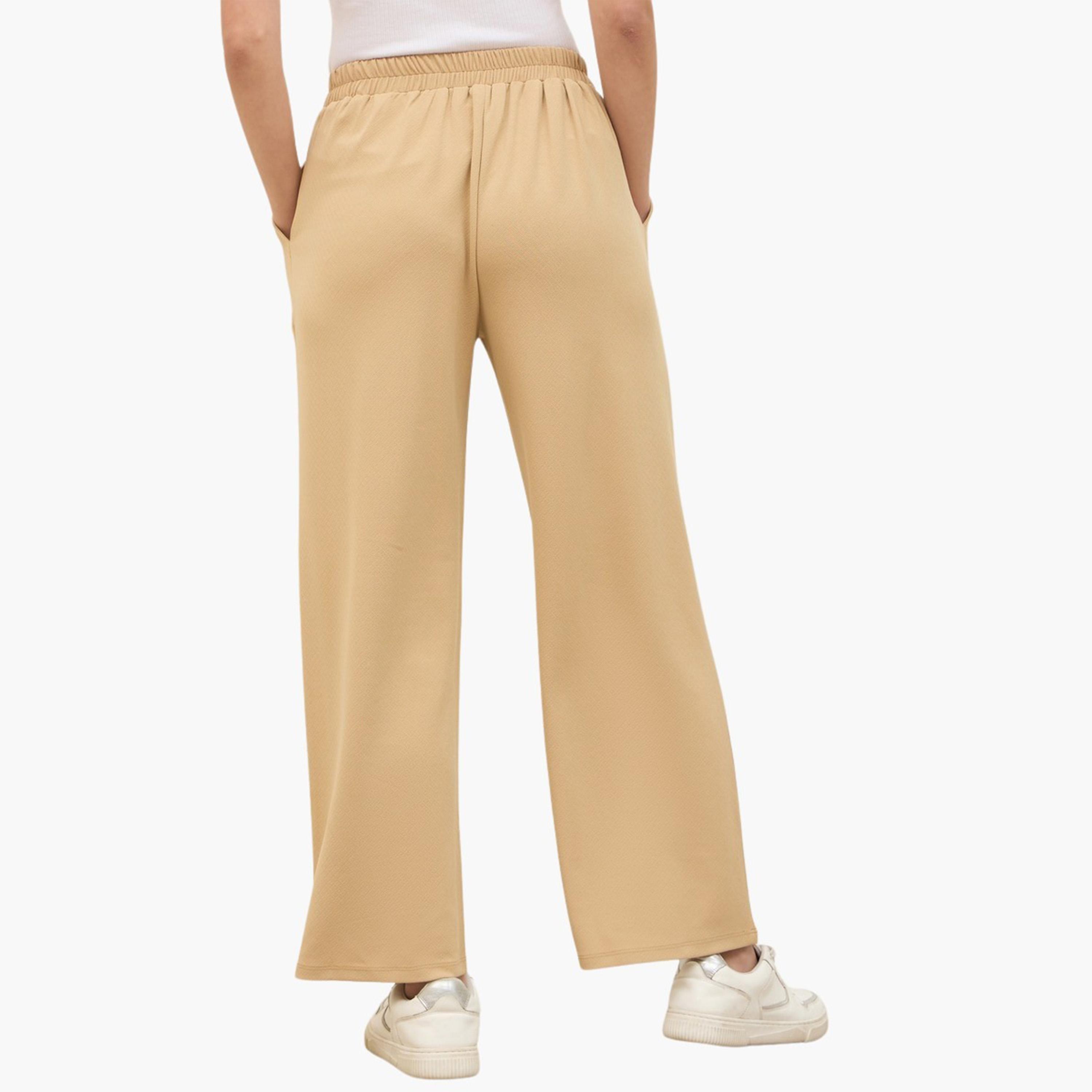 Styli Mid Rise Wide Leg Pants with Elasticated Waistband-women-clothing-bottoms-trousers-image-5