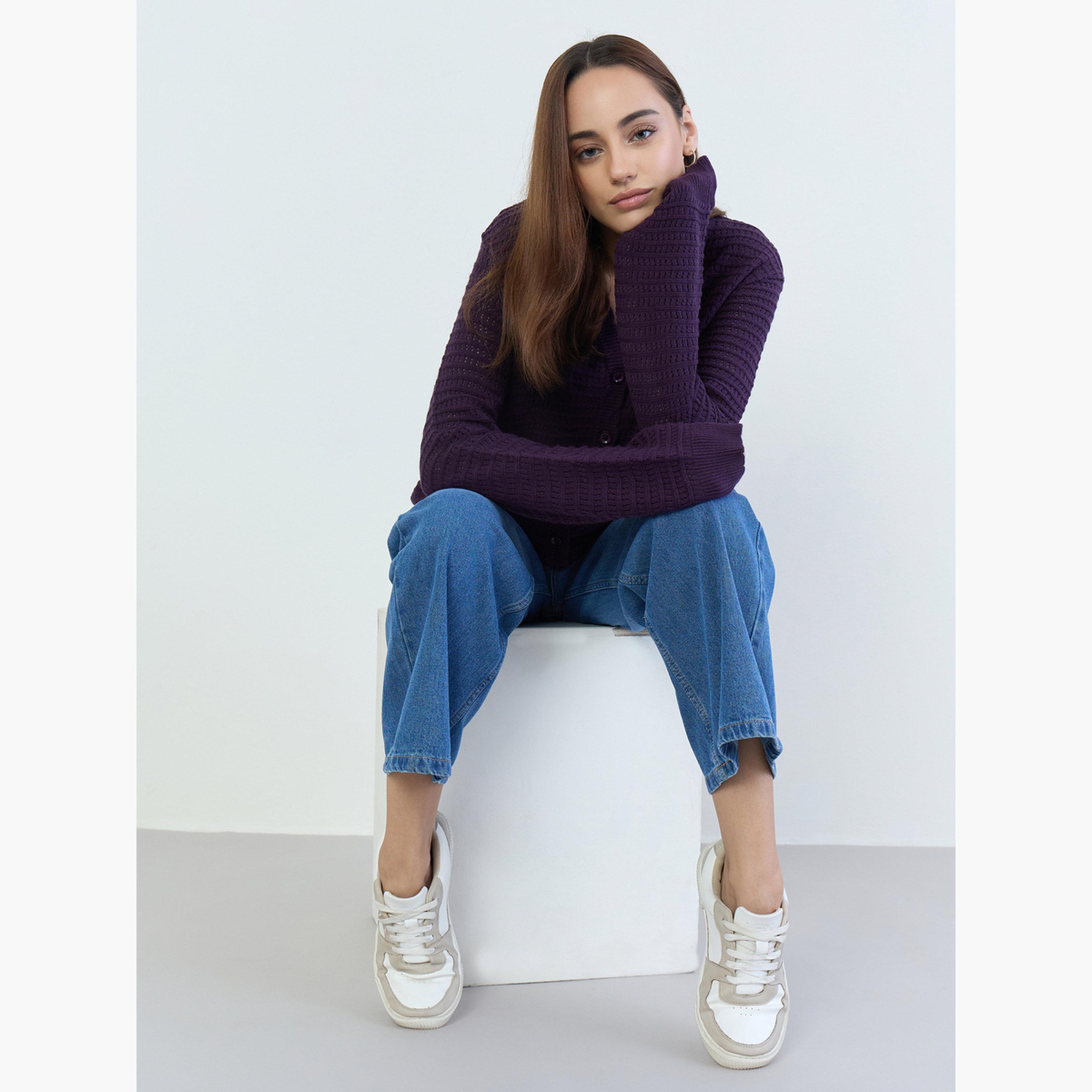 ستايلي - بنطال جينز نسائي واسع الساق باهت اللون بخصر مرتفع-women-clothing-bottoms-jeans-image-3