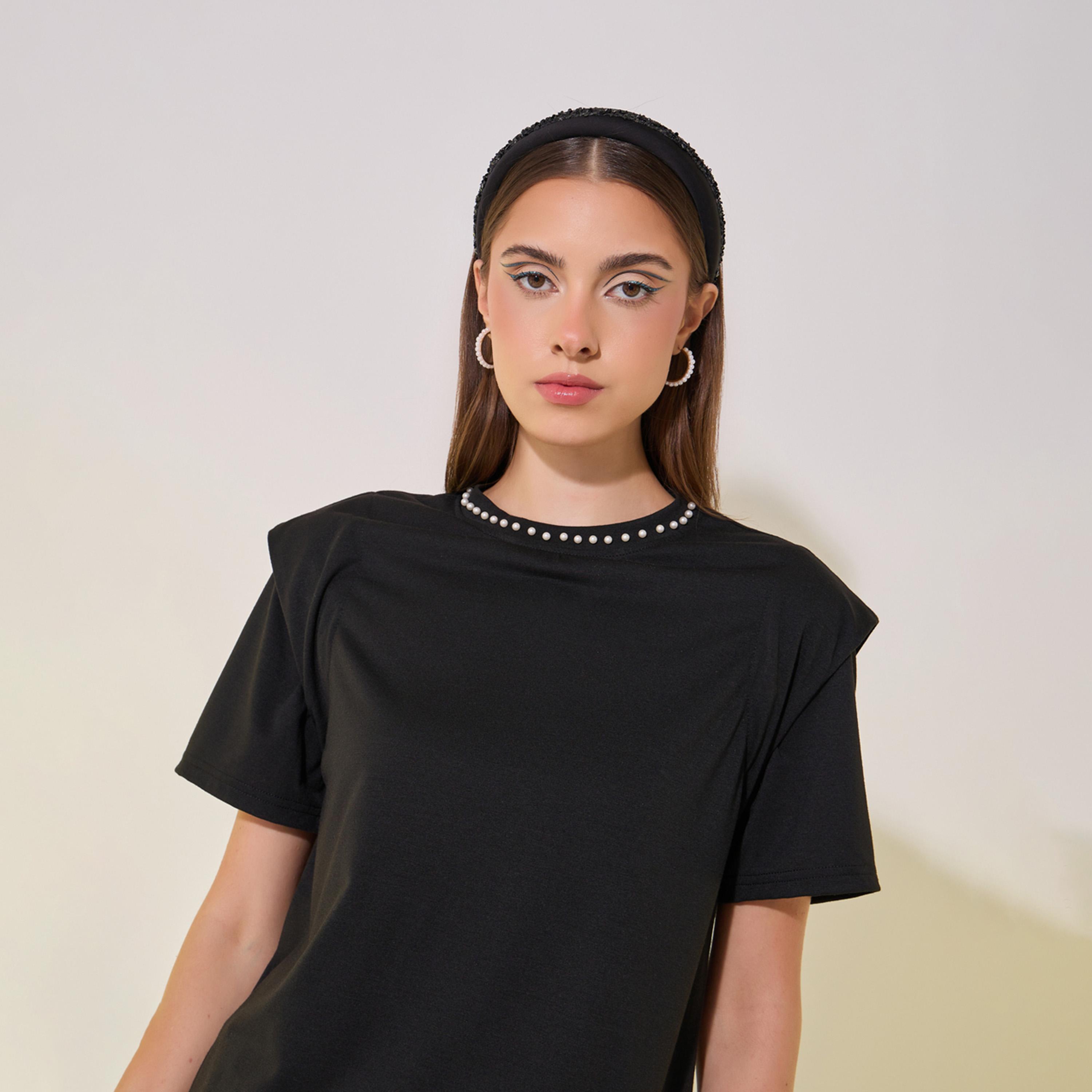 Take Two Faux Pearl Embellished Round-Neck T-Shirt-women-clothing-tshirts-image-4