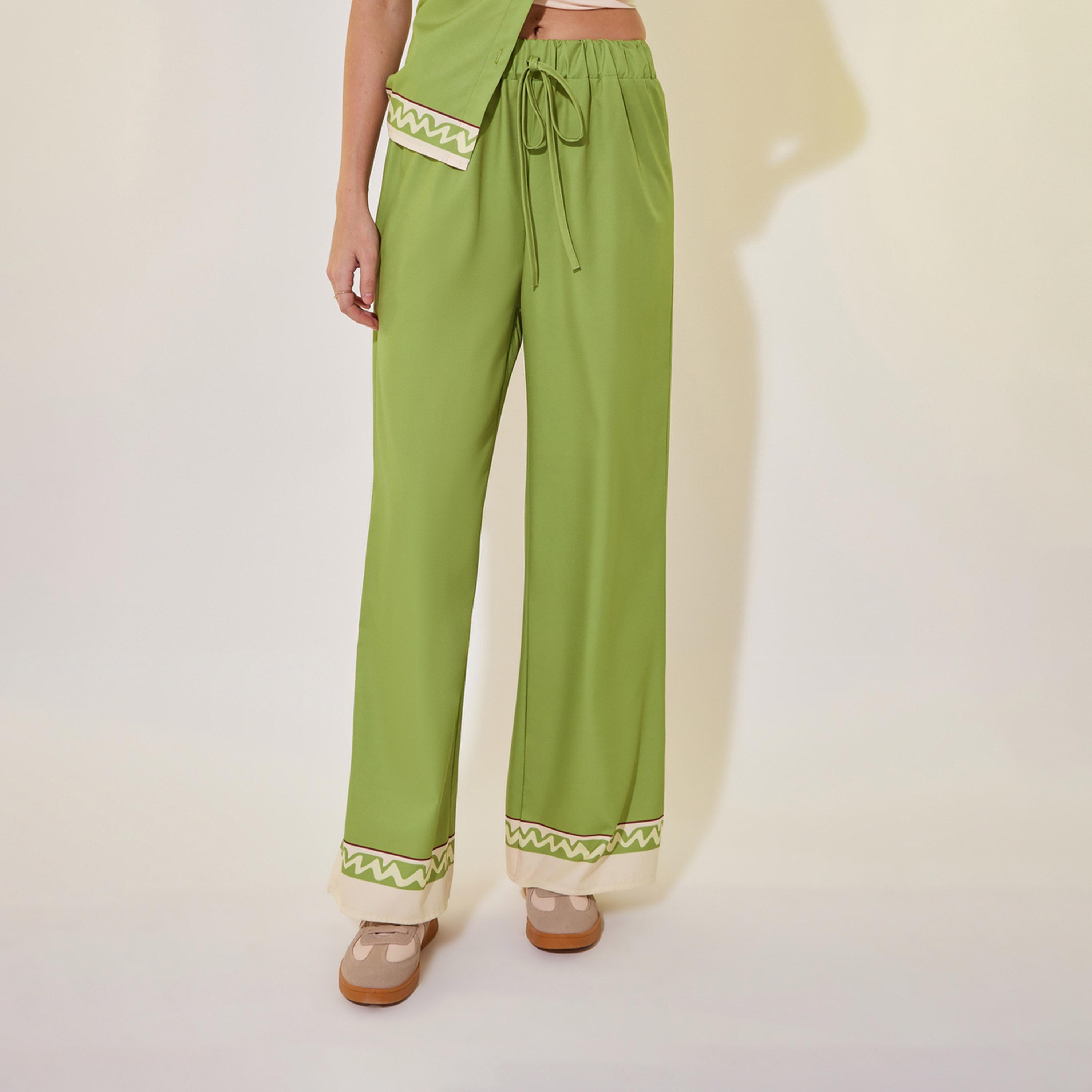 Take Two Printed Contrast Trim Short Sleeve Shirt and Pants Co-Ords Set-women-clothing-coordsets-image-7
