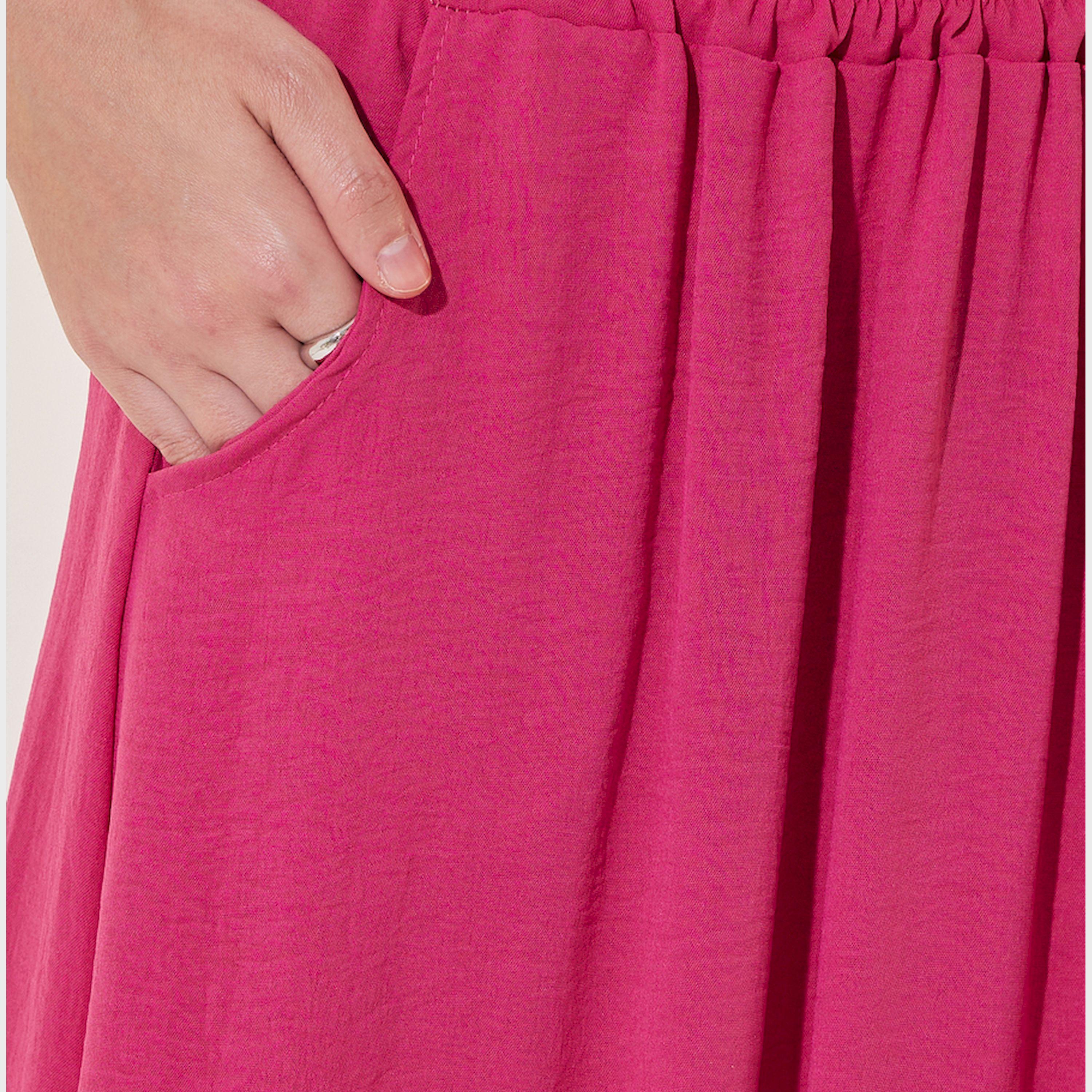 Take Two Solid A-Line Midi Skirt with Pocket Detail-women-clothing-bottoms-skirts-image-3