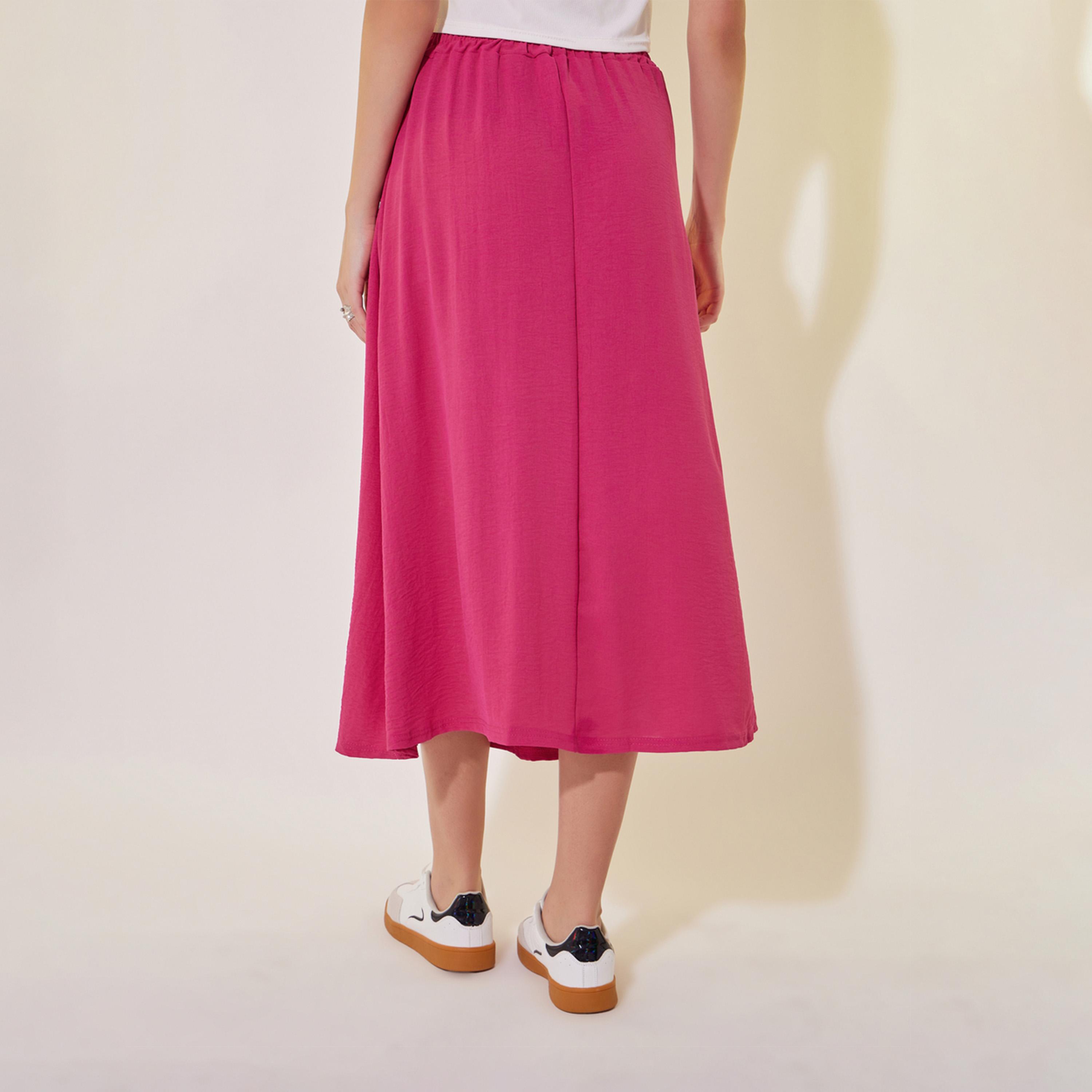 Take Two Solid A-Line Midi Skirt with Pocket Detail-women-clothing-bottoms-skirts-image-5