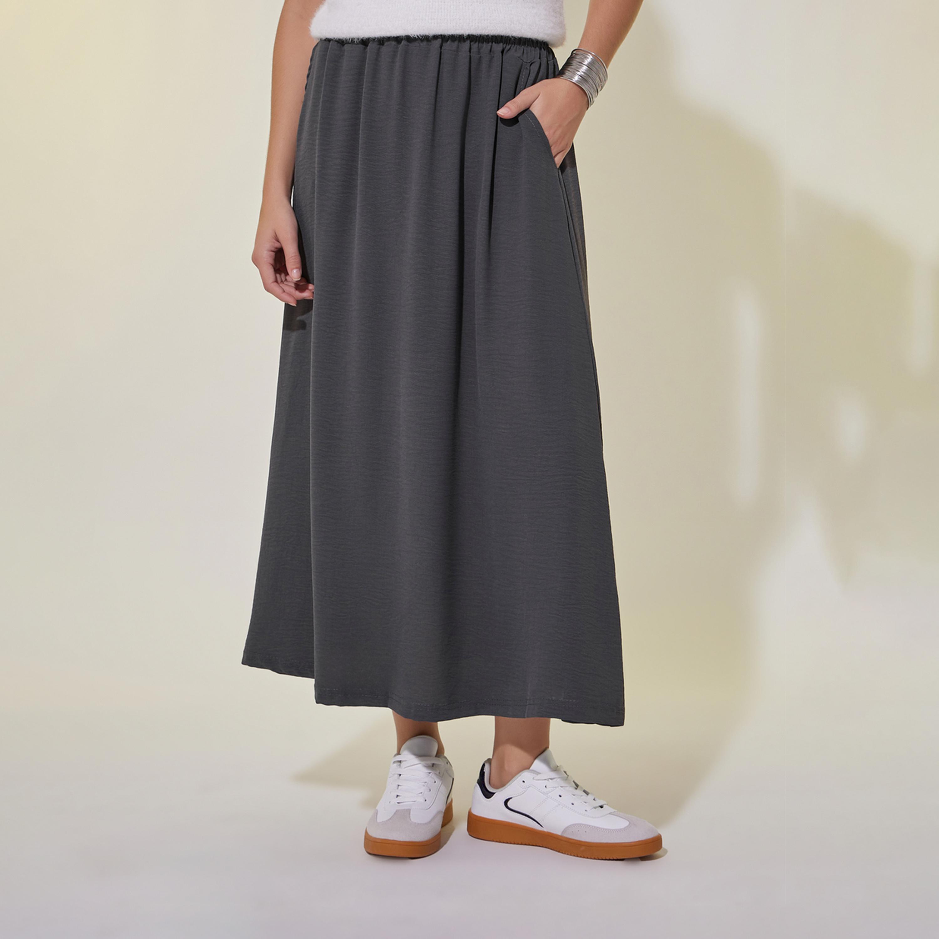 Take Two Solid Pocket Detail Midi Skirt-women-clothing-bottoms-skirts-image-2