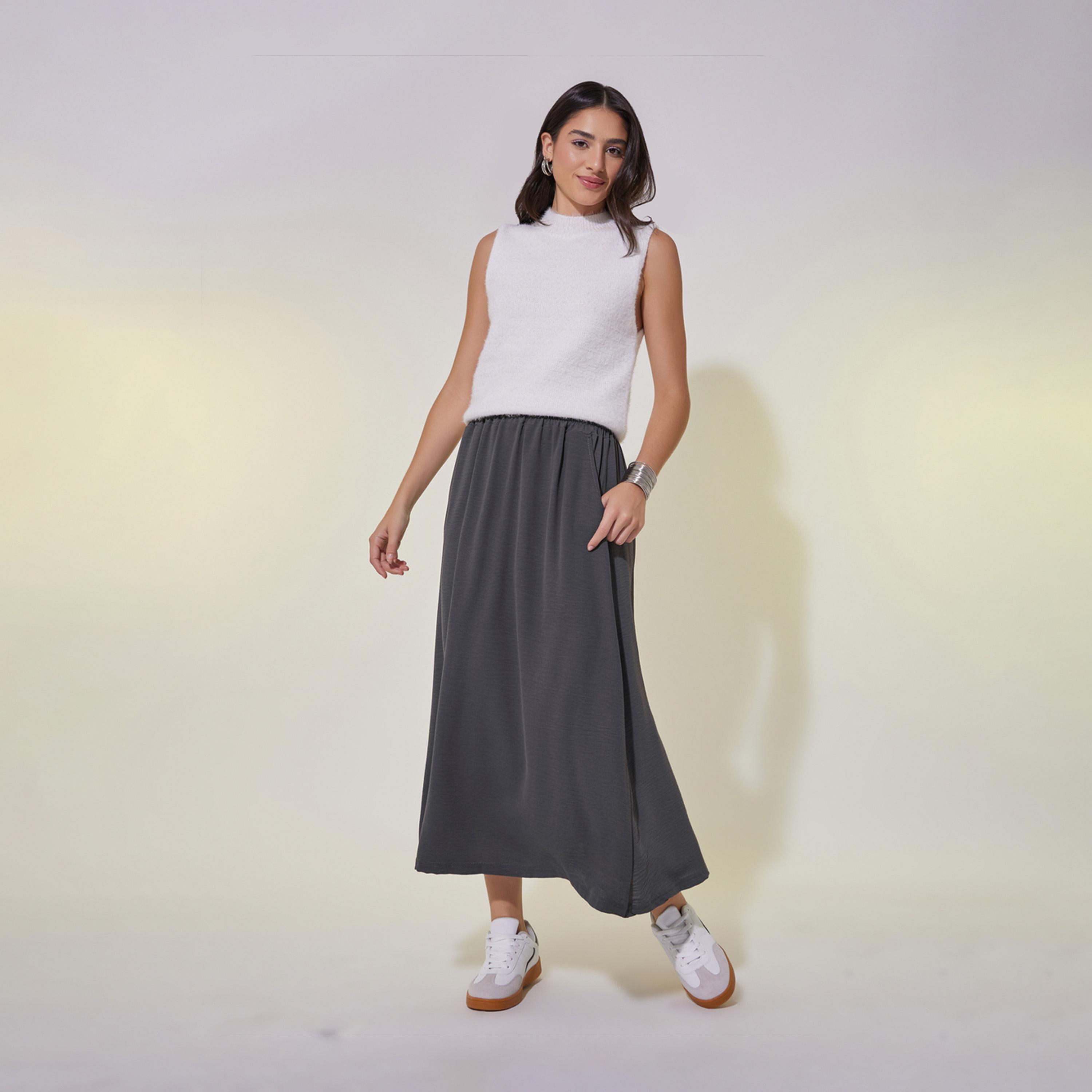 Take Two Solid Pocket Detail Midi Skirt-women-clothing-bottoms-skirts-image-3