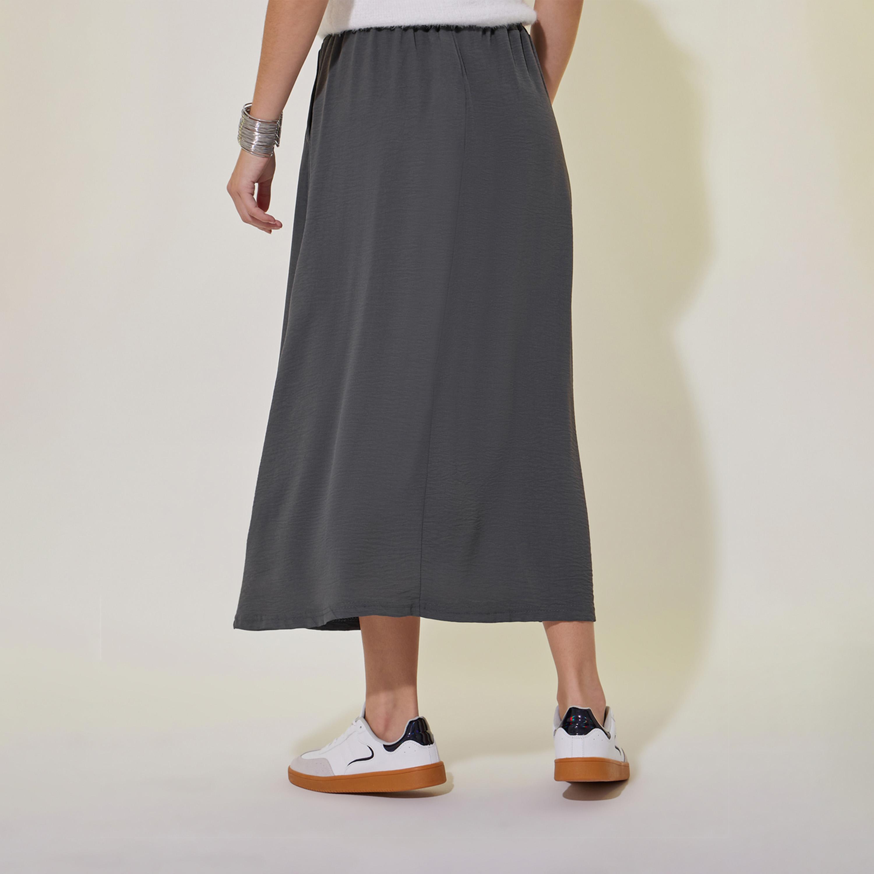 تنورة ميدي سادة مع جيوب-women-clothing-bottoms-skirts-image-5