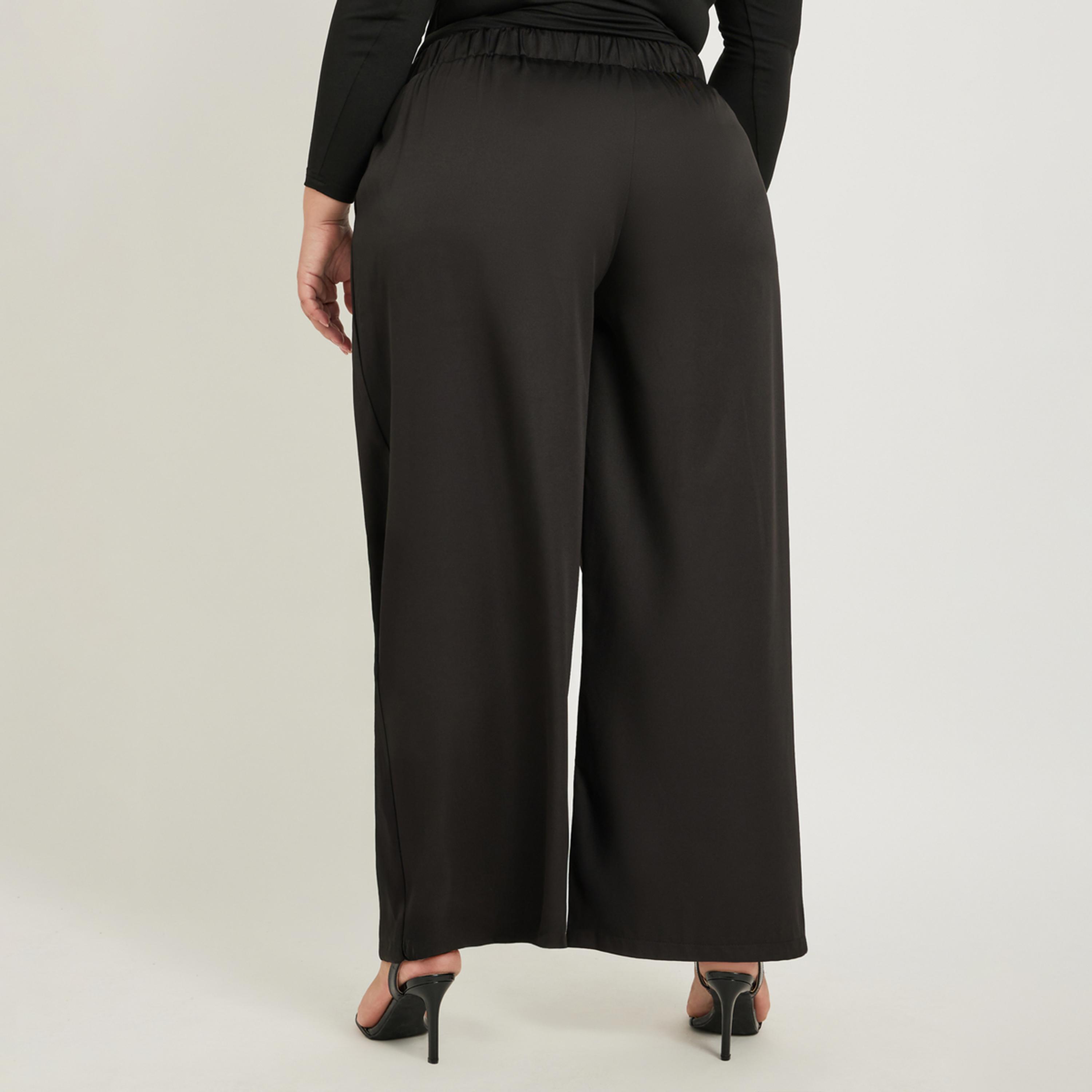 ستايلي - بنطال بمقاس كبير واسع الساق مطوي مع تفاصيل أزرار-women-clothing-bottoms-trousers-image-4