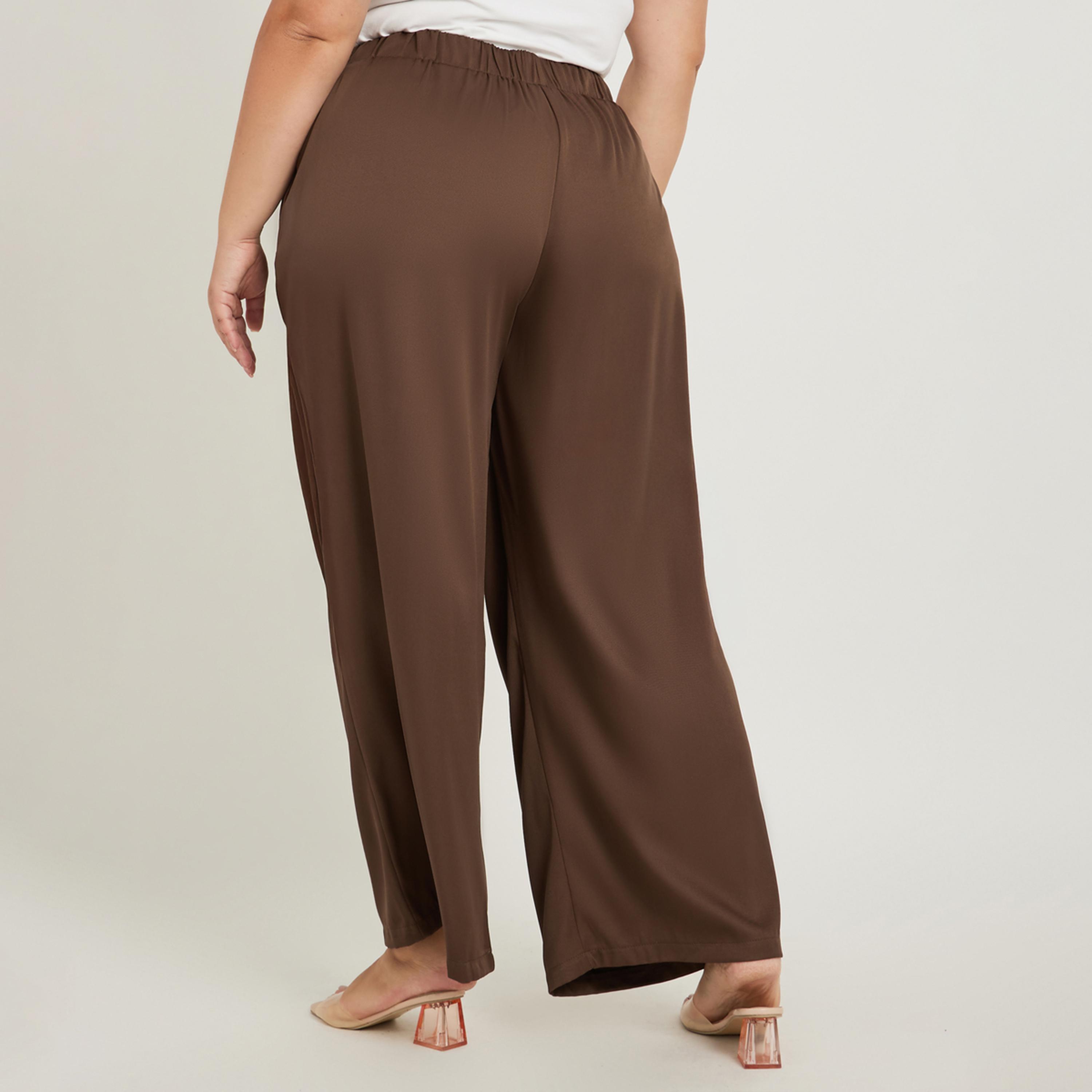 ستايلي - بنطال بمقاس كبير واسع الساق مطوي مع تفاصيل أزرار-women-clothing-bottoms-trousers-image-4