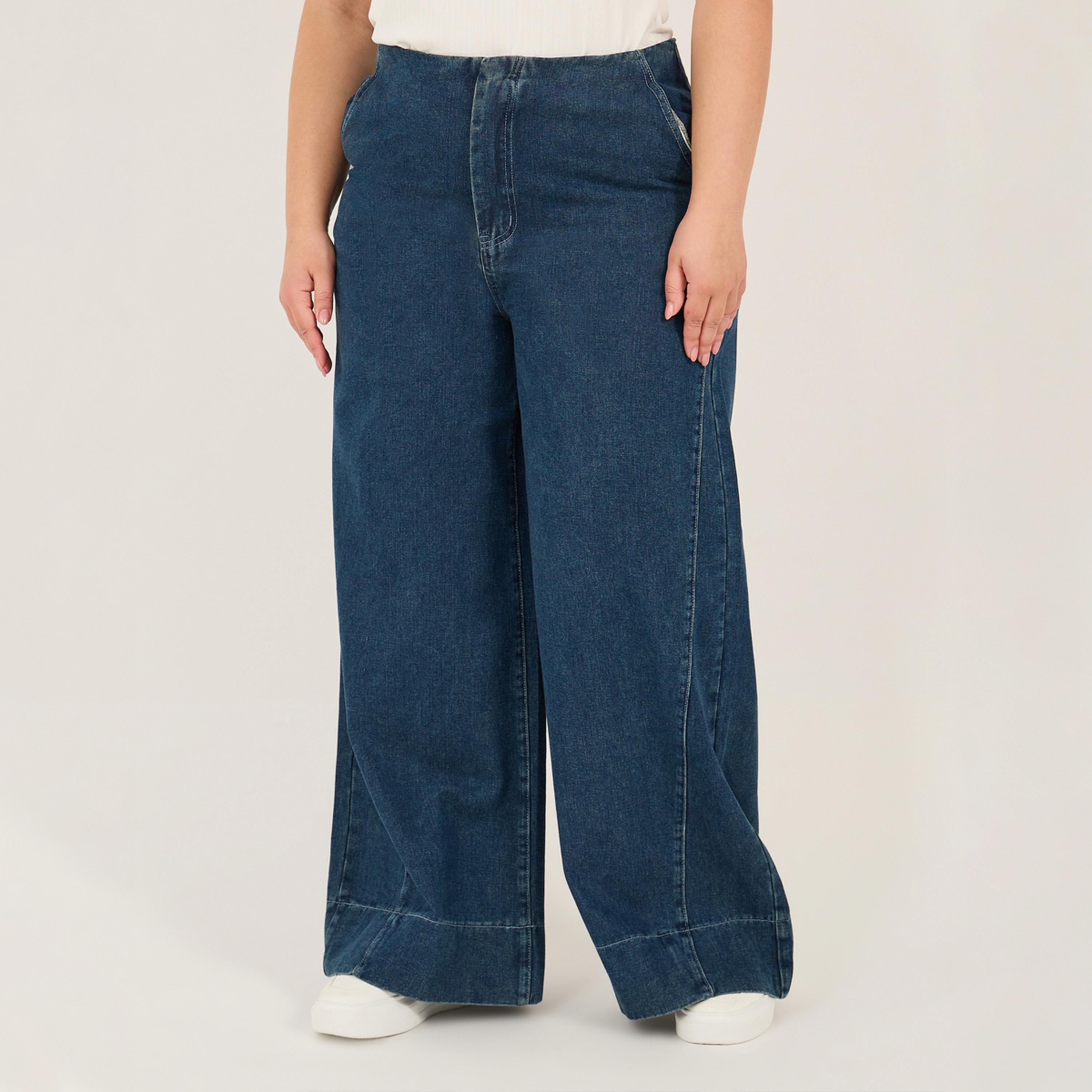 Styli Plus Size Mid Rise Wide Leg Pants-women-clothing-bottoms-jeans-image-2