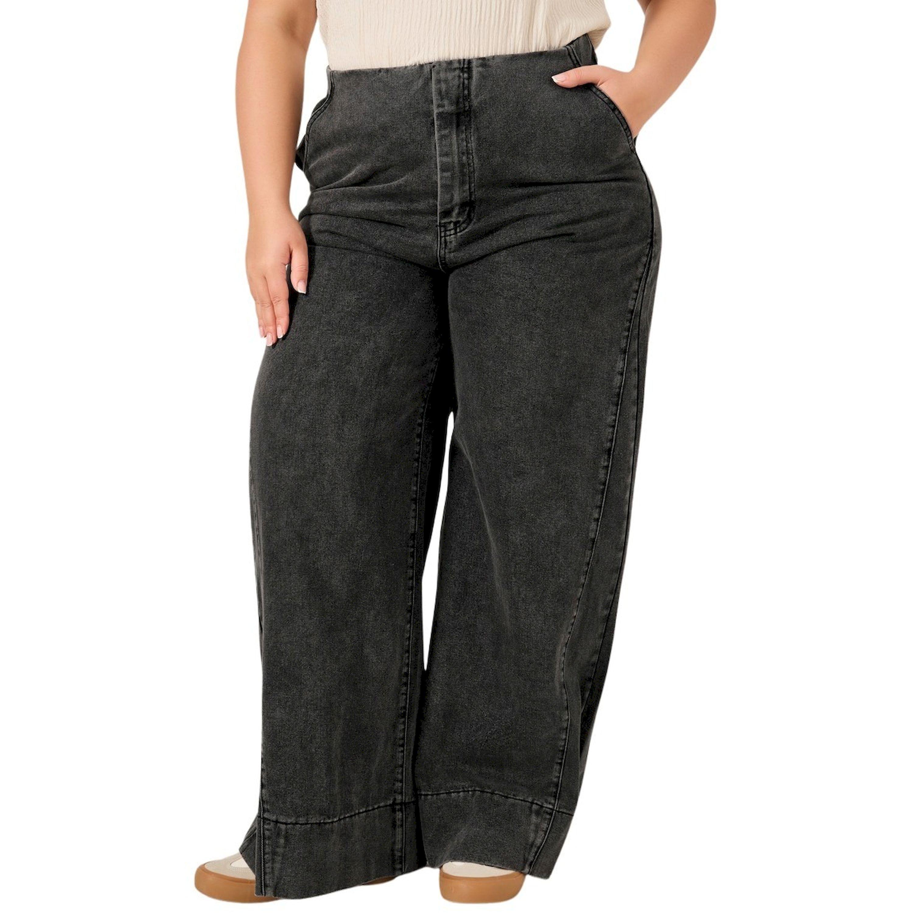 ستايلي - بنطال جينز ساق واسعة بمقاس كبير مع تفاصيل خياطة جانبية-women-clothing-bottoms-jeans-image-2