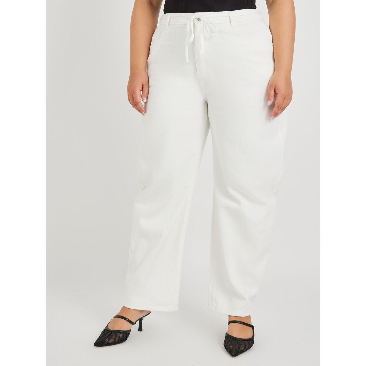 جوغر دنيم بمقاس كبير وخصر عالي مع أربطة-women-clothing-bottoms-jeans-image-2