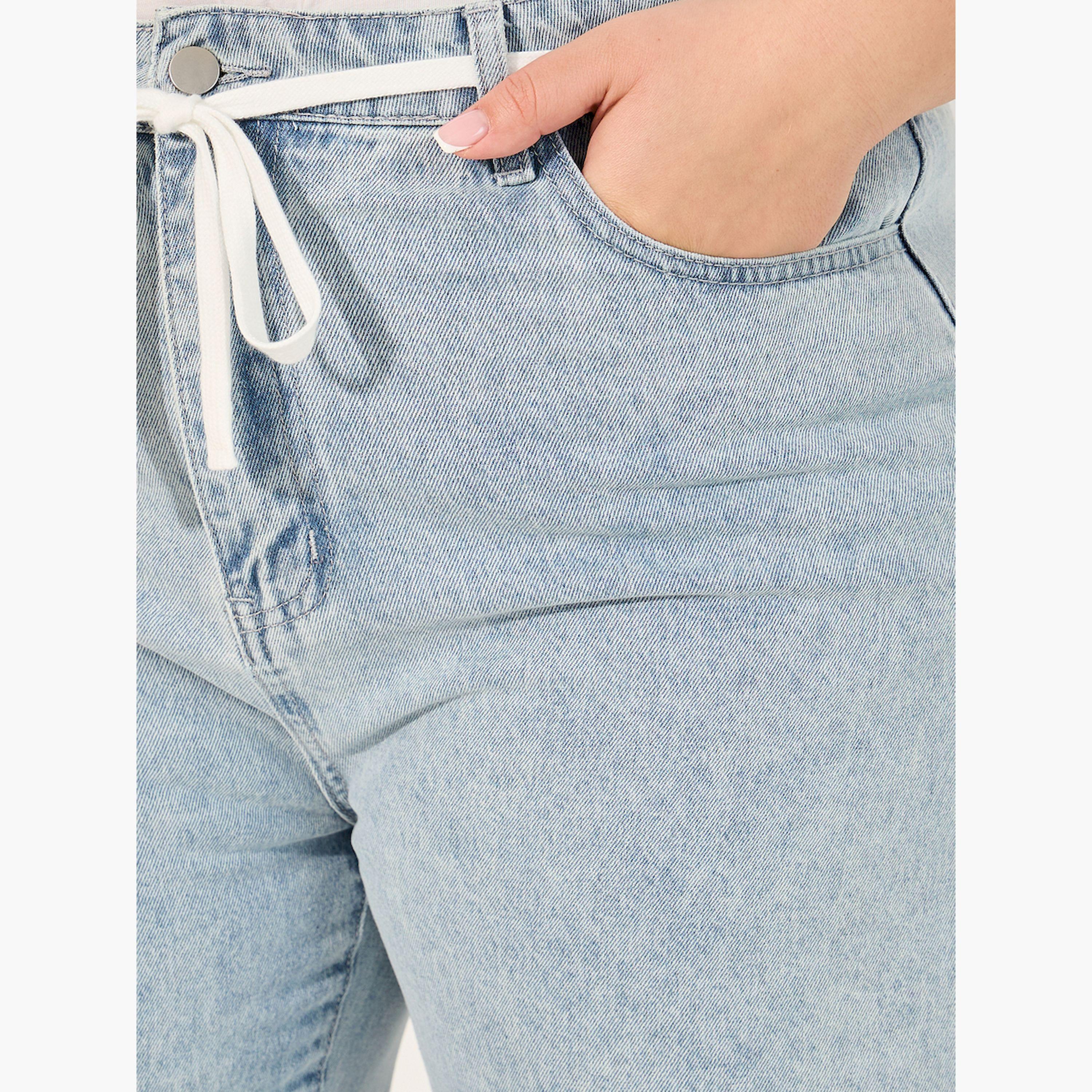Styli High Rise Wide Leg Jeans with Drawstring-women-clothing-bottoms-jeans-image-3