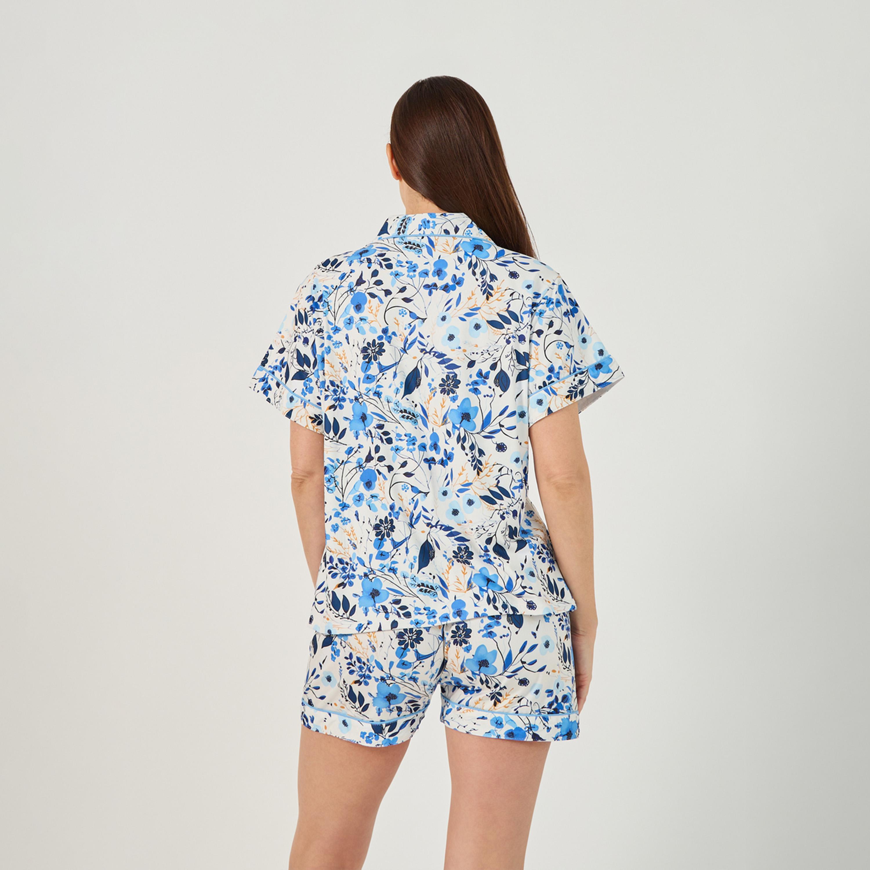 Styli All-Over Floral Print Satin Shirt And Shorts Pyjama Set-women-clothing-nightwear-pyjamas-shortsets-image-5