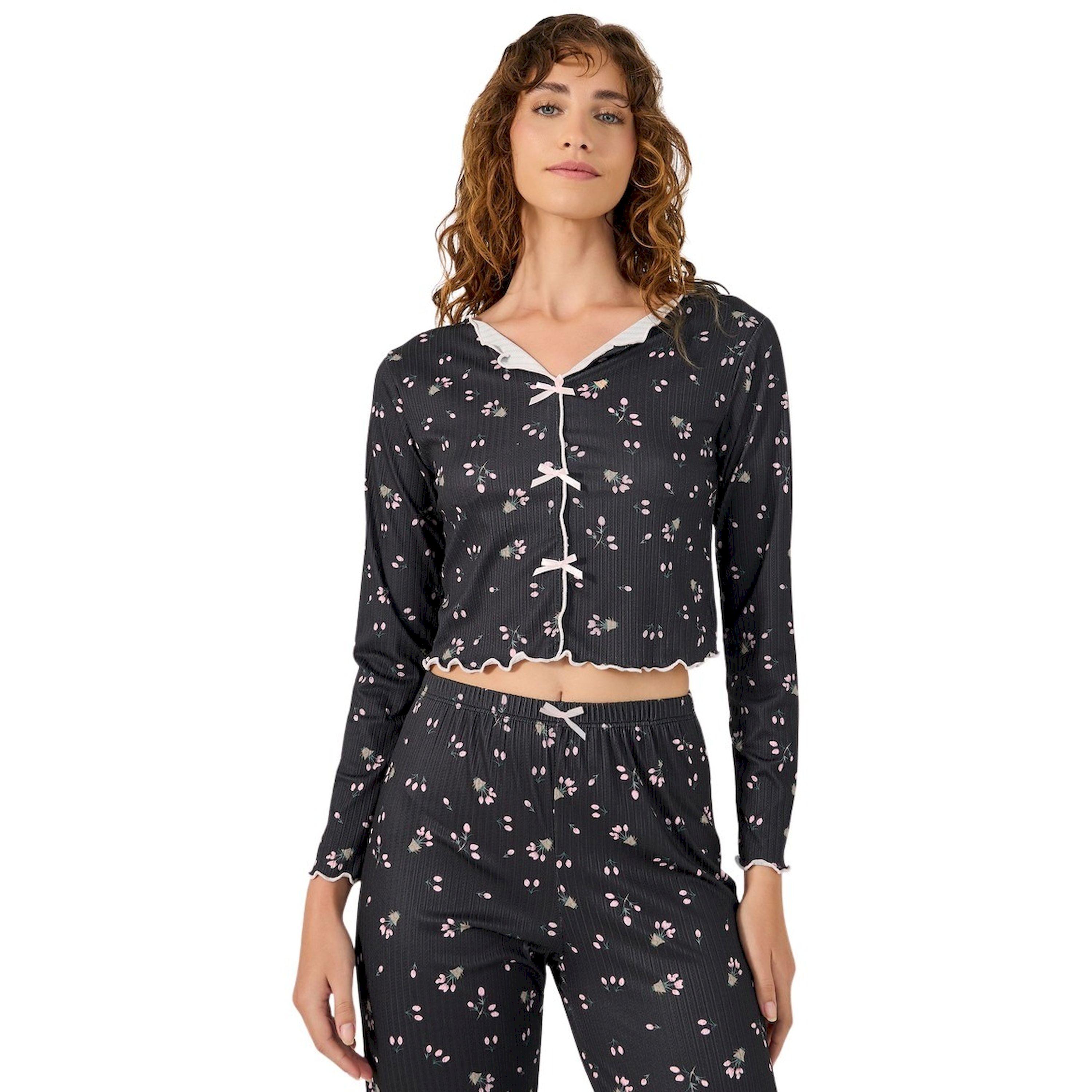 ستايلي - طقم توب مضلع مطبوع بالكامل مع بنطال بيجامة بحافة متعرجة-women-clothing-nightwear-pyjamas-longsets-image-2