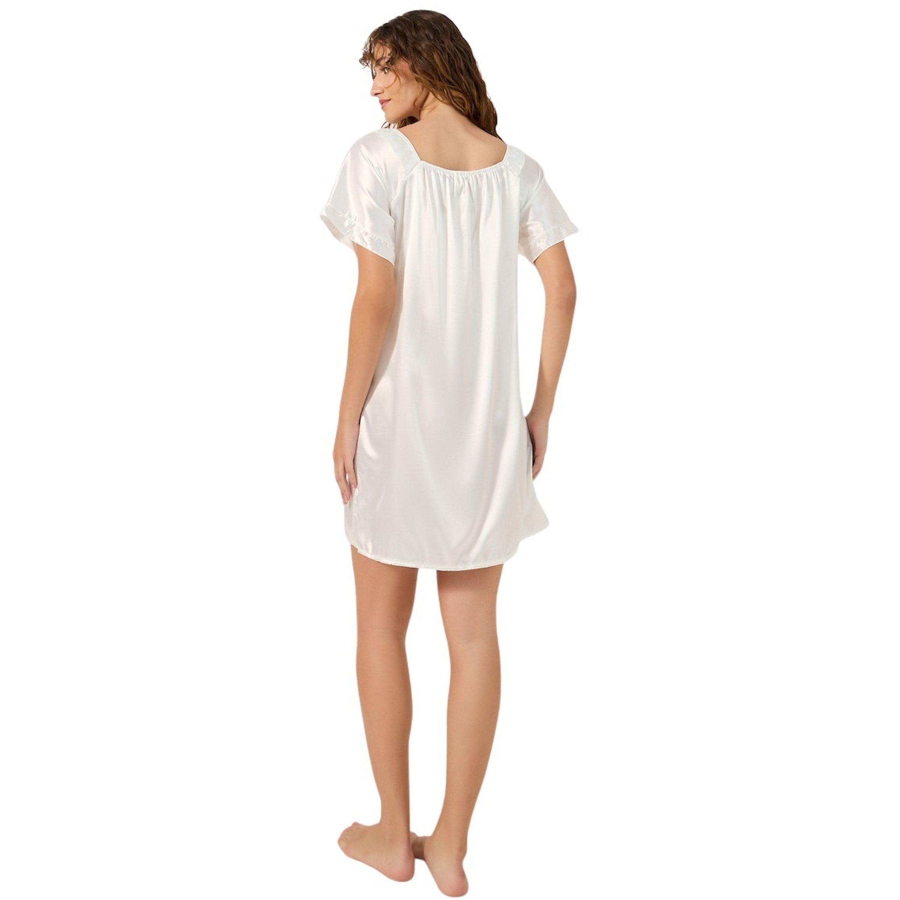 Styli Satin Lace Trim Gathered Detail Night Dress-women-clothing-nightwear-nighties-image-4