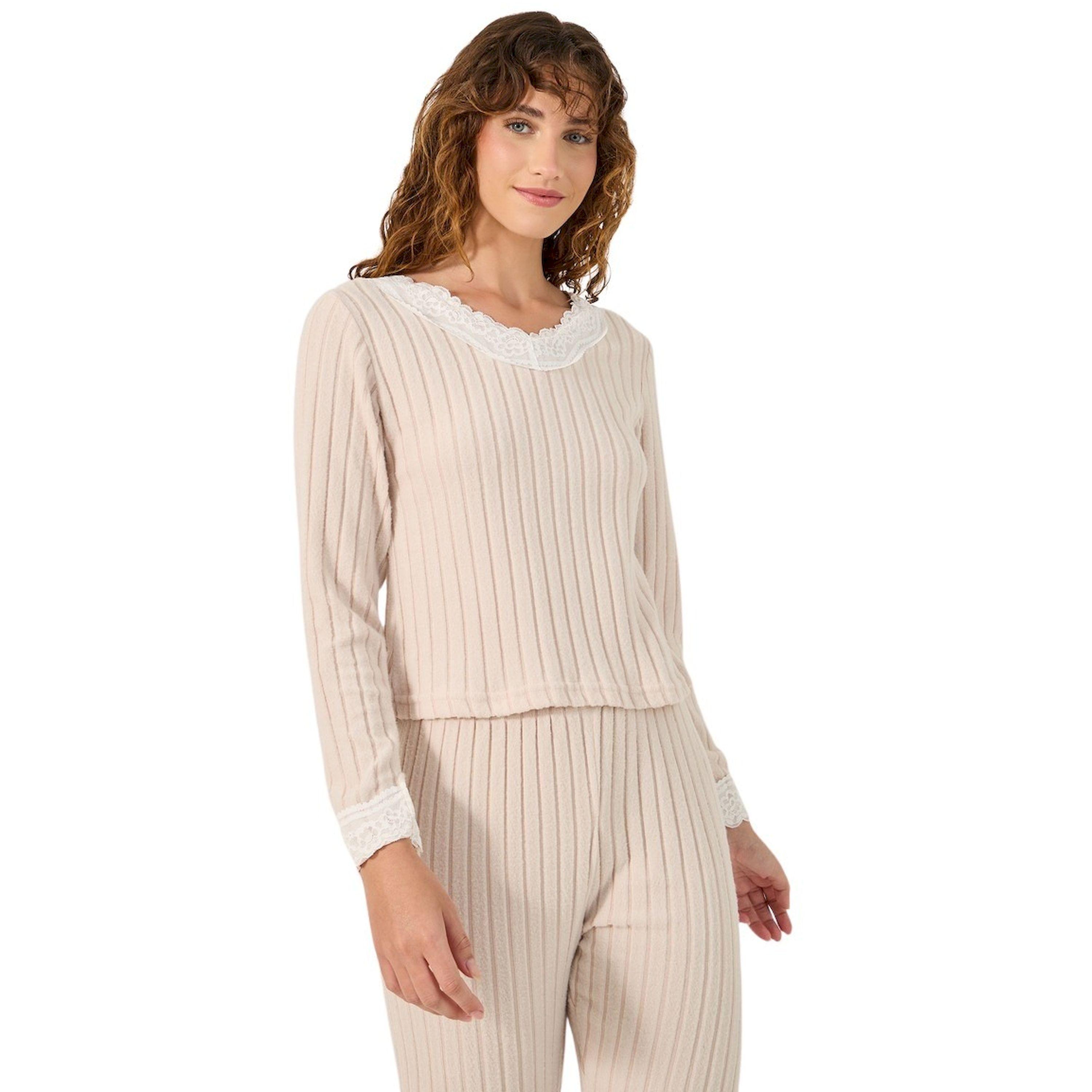 Styli Ribbed Brushed Lace Trim Top and Pyjama Pants Set-women-clothing-nightwear-pyjamas-longsets-image-2