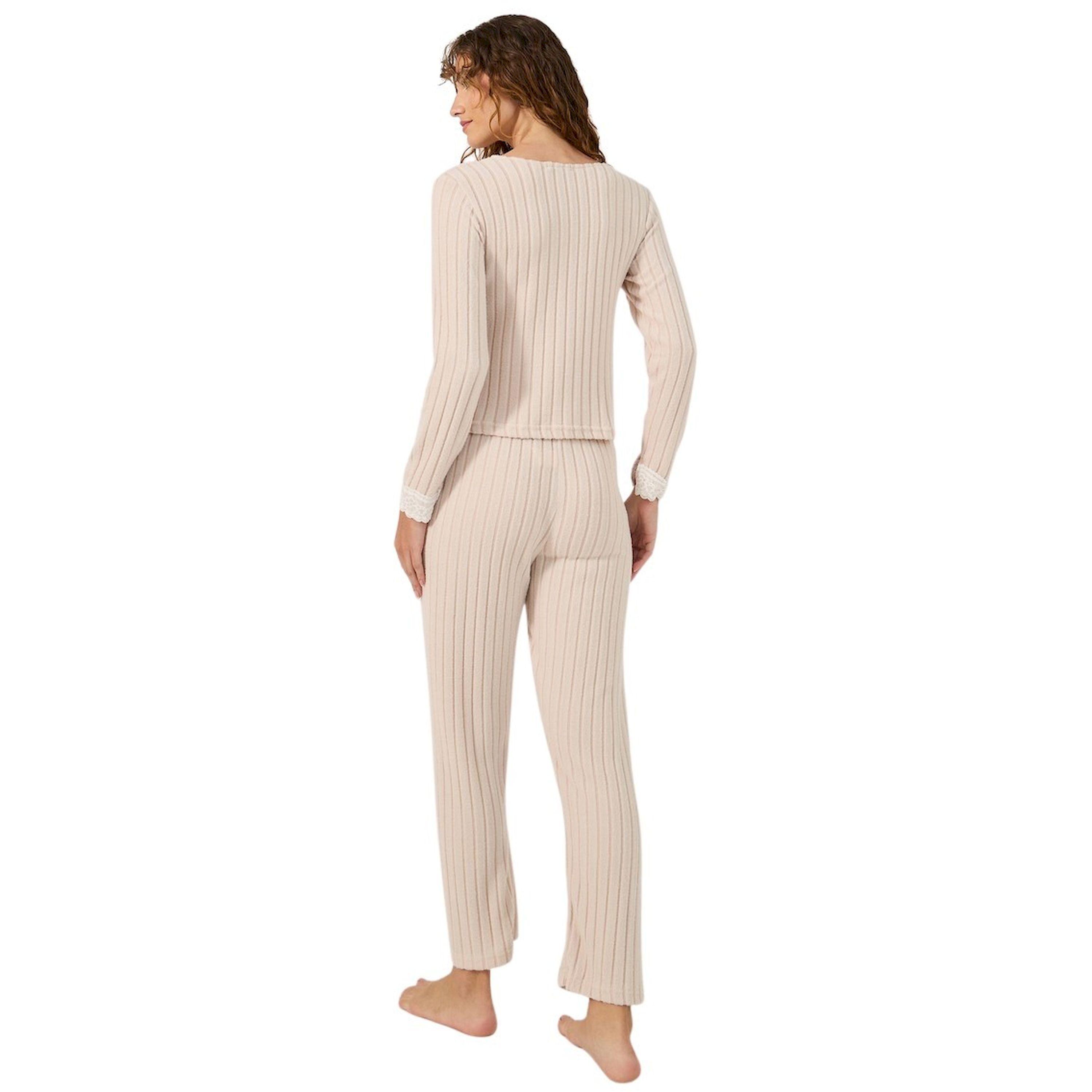 Styli Ribbed Brushed Lace Trim Top and Pyjama Pants Set-women-clothing-nightwear-pyjamas-longsets-image-4