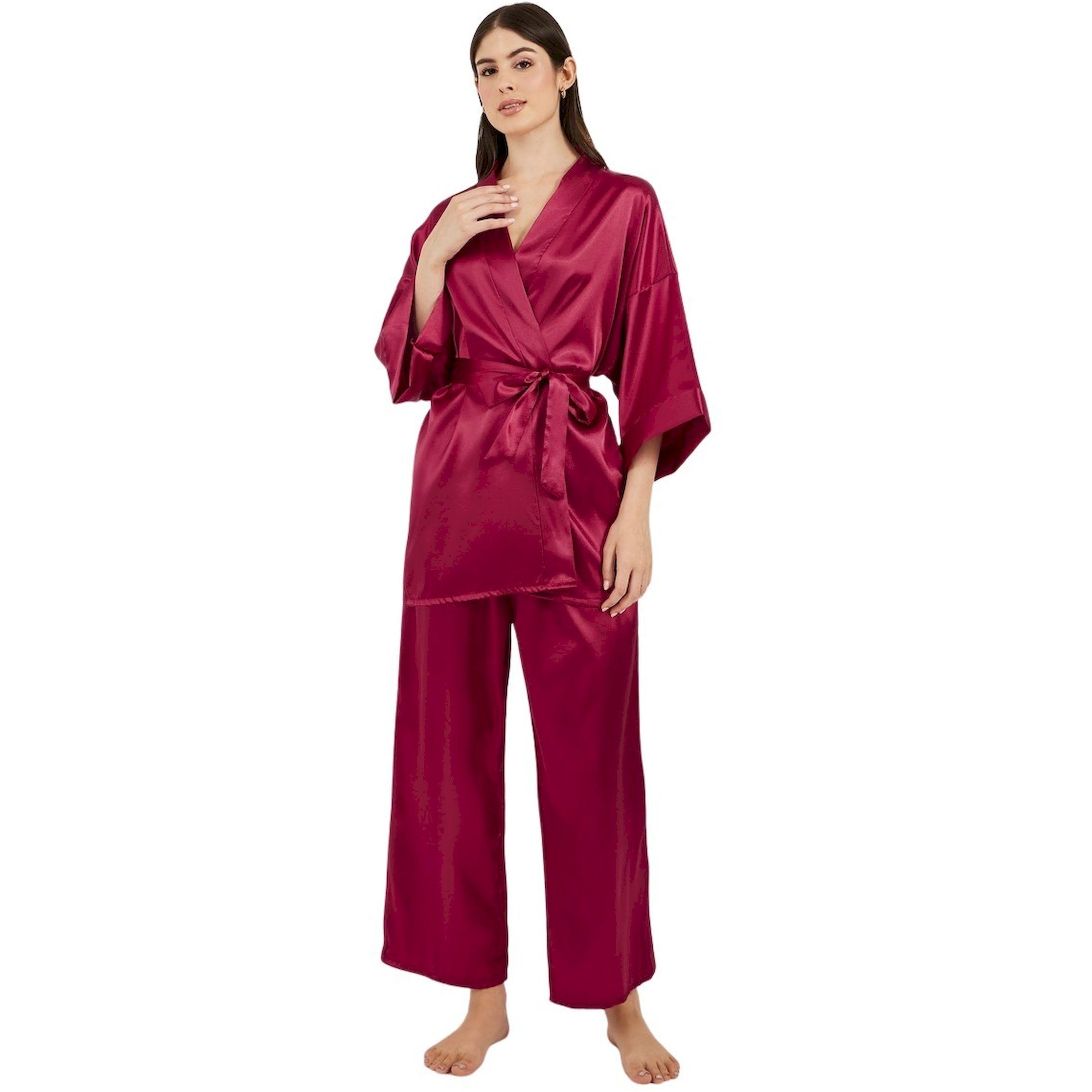 Styli Satin Tie Waist Kimono and Pyjama Set-women-clothing-nightwear-pyjamas-longsets-image-1