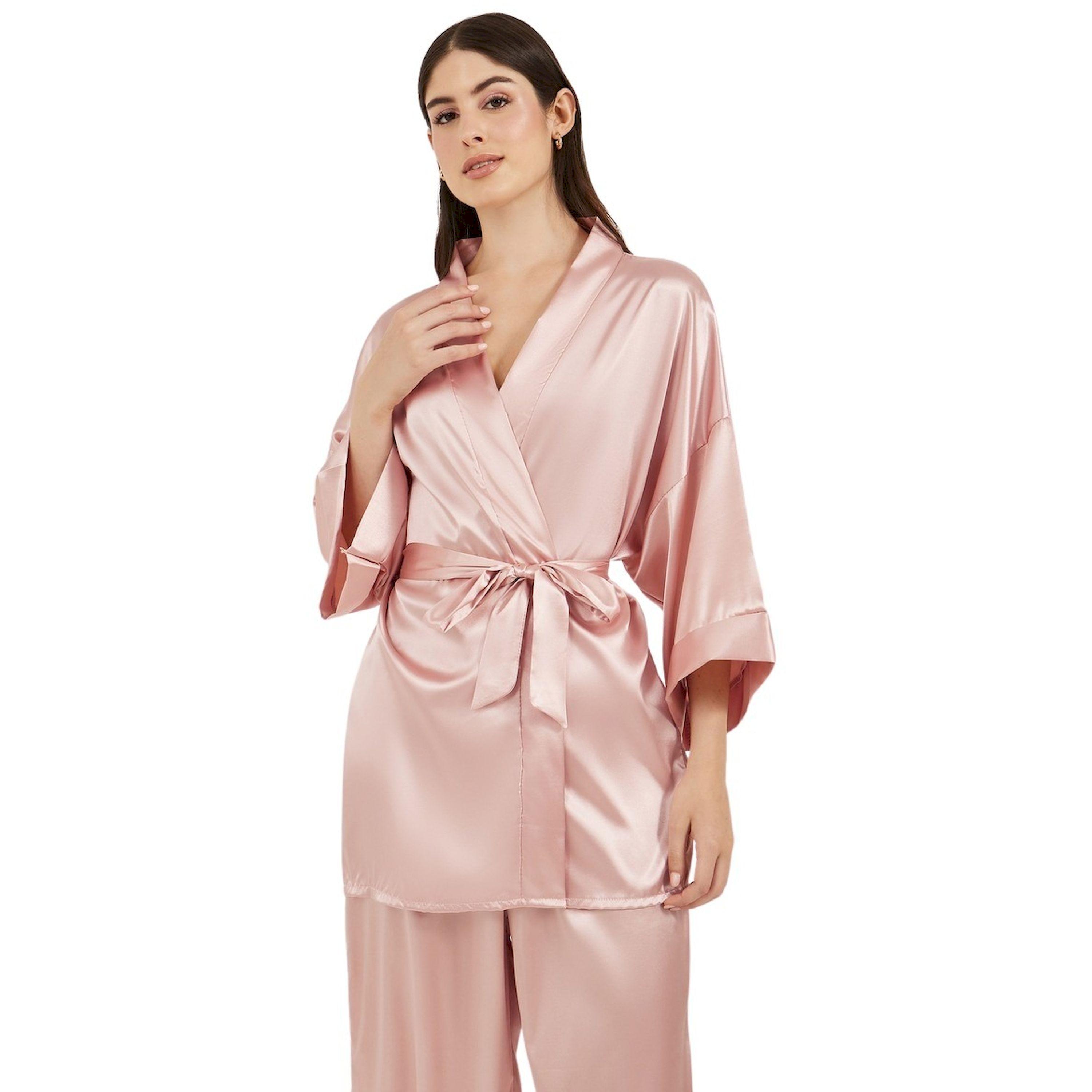 ستايلي -  طقم كيمونو وبيجاما برباط خصر من الساتان-women-clothing-nightwear-pyjamas-longsets-image-2