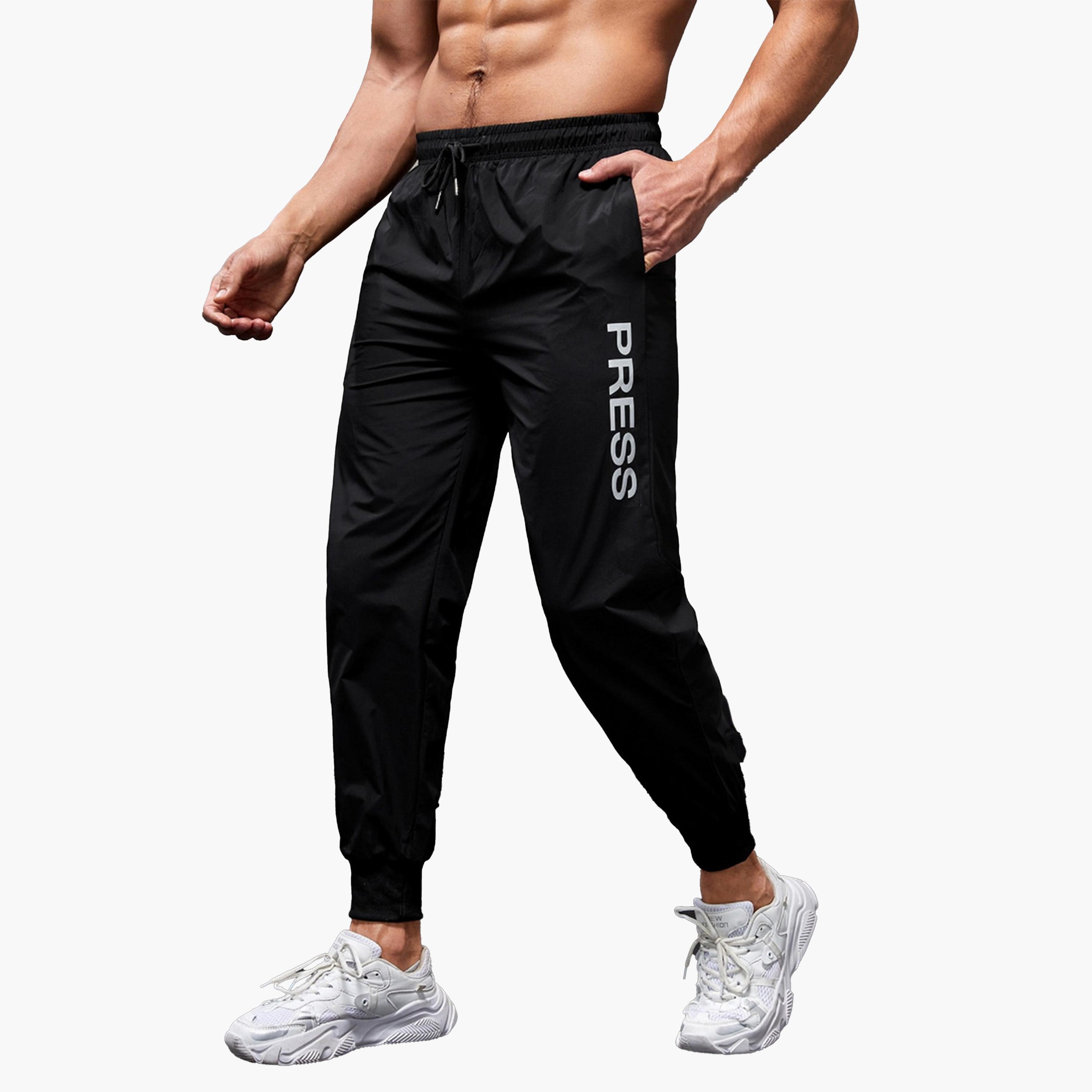 Take Two Slogan Printed Track Pants with Drawstring-men-clothing-sportswearandactivewear-bottoms-image-1