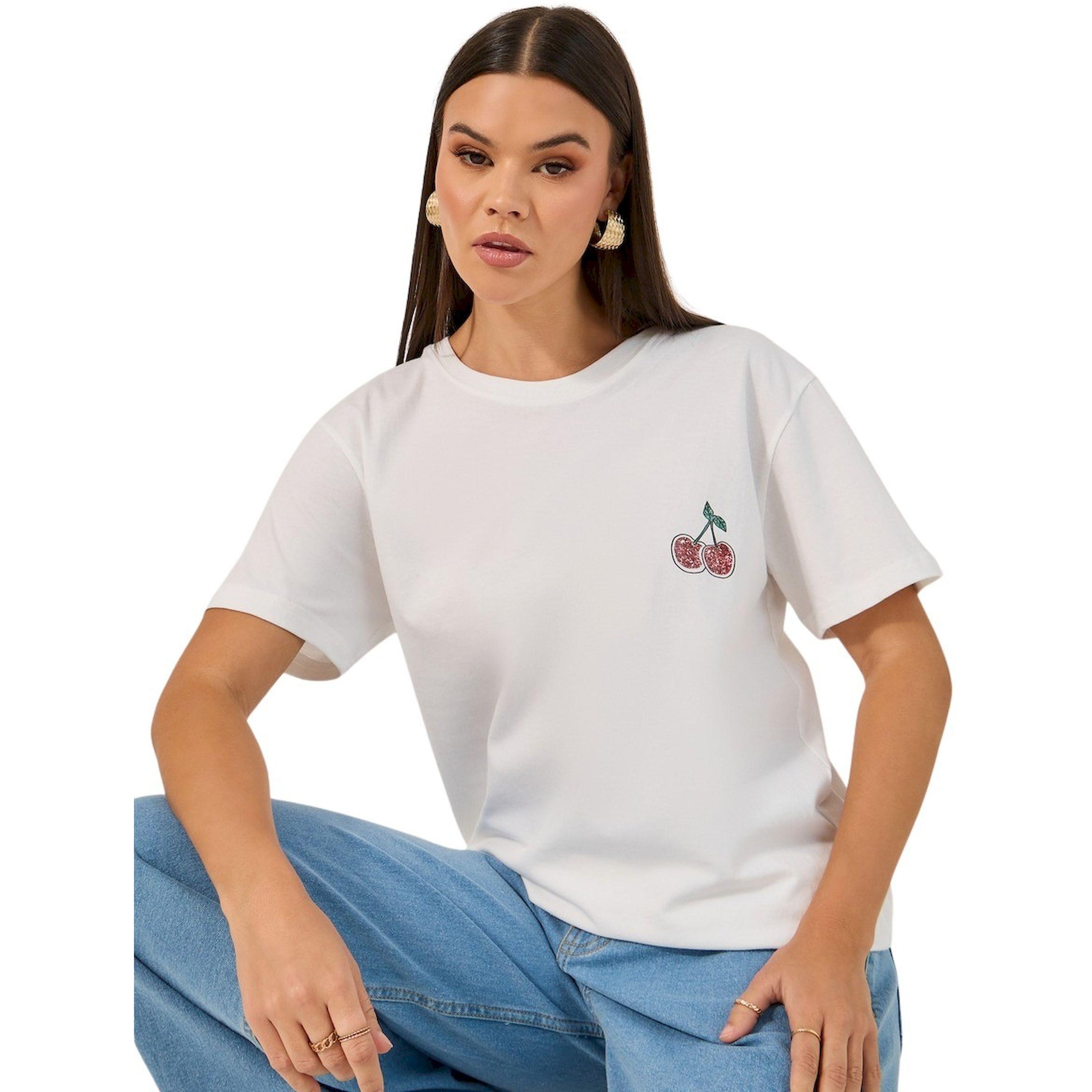 ستايلي - تي شيرت كبير الحجم برقبة دائرية وطبعة كرز جرافيكية-women-clothing-tshirts-image-1