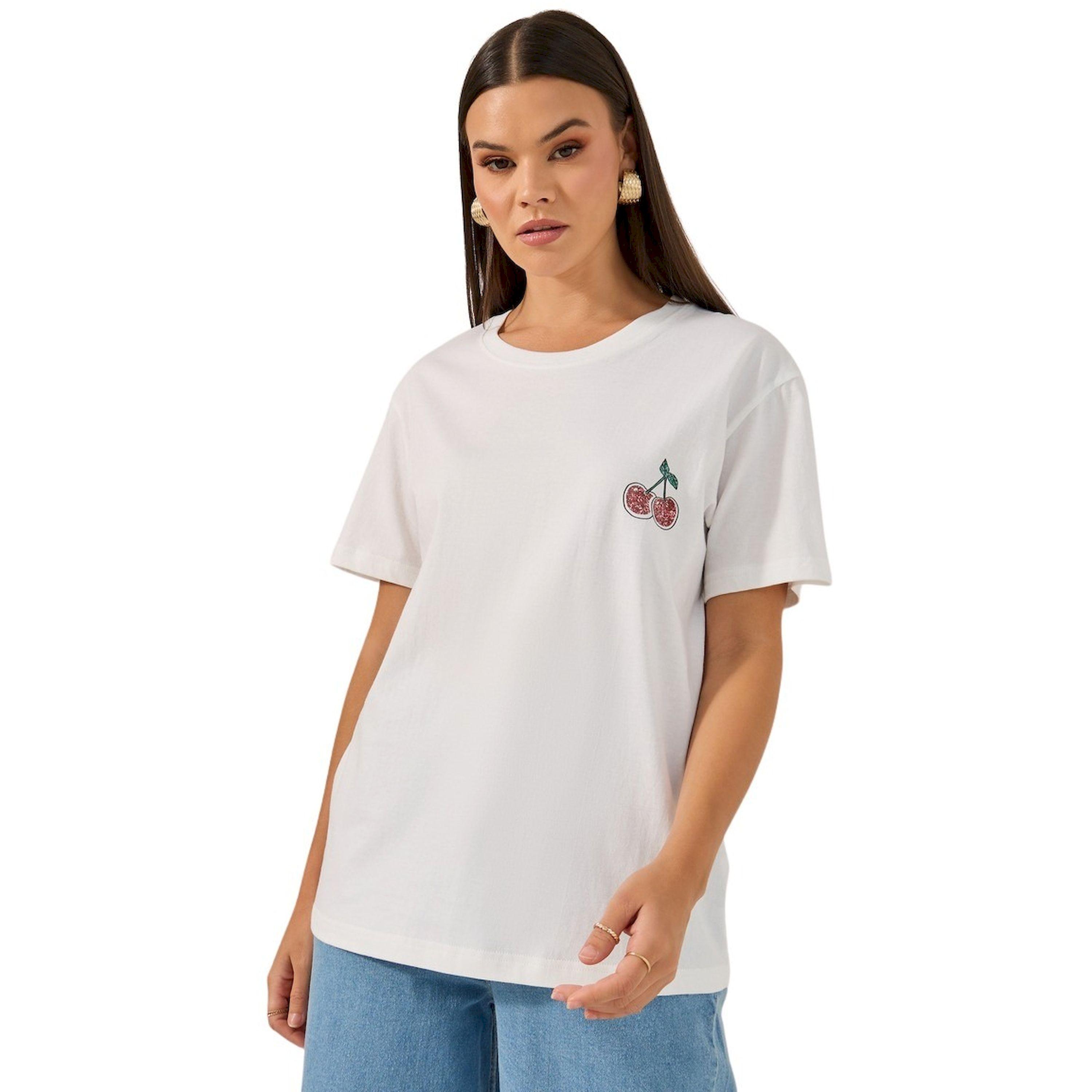 ستايلي - تي شيرت كبير الحجم برقبة دائرية وطبعة كرز جرافيكية-women-clothing-tshirts-image-2
