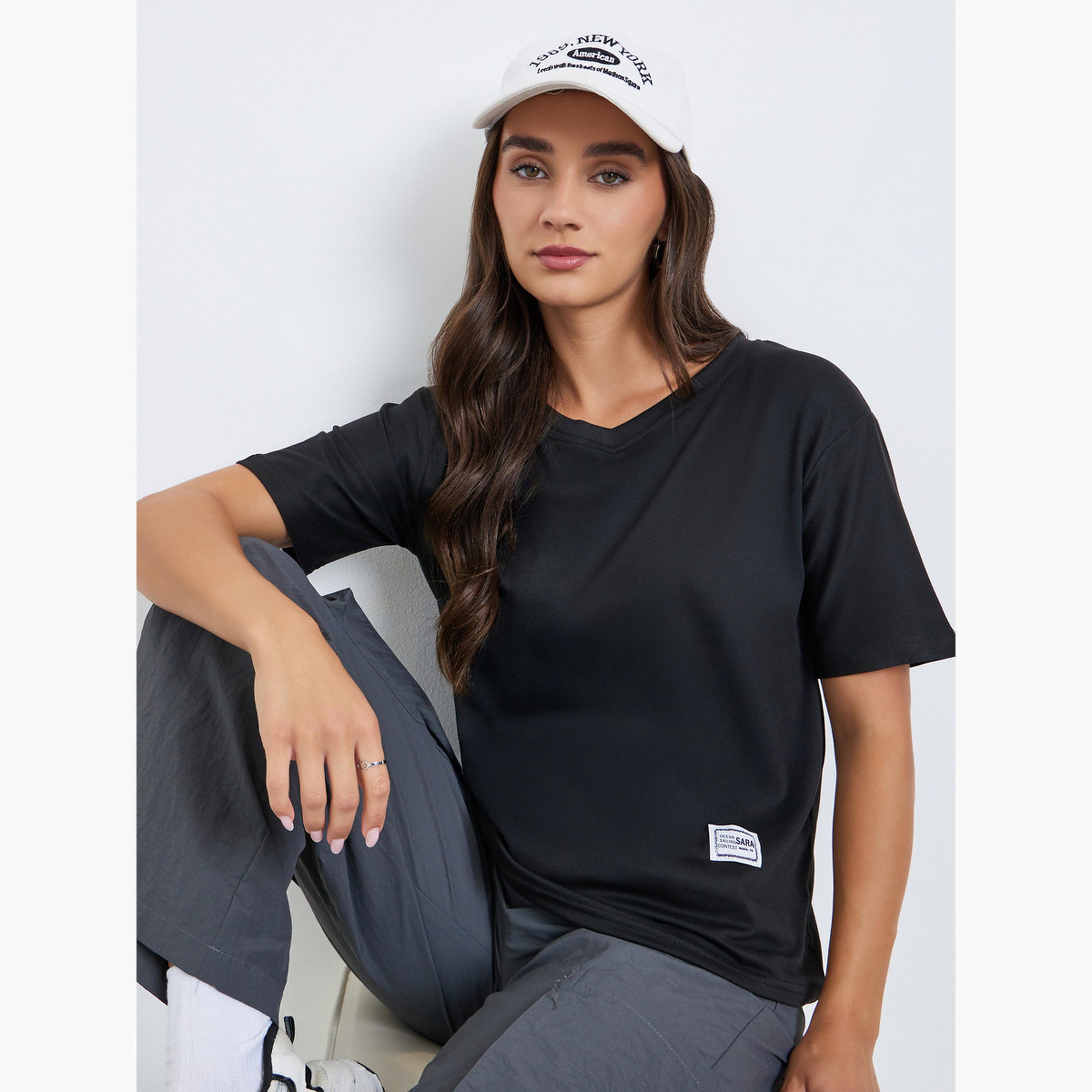 تيشيرت سادة بقصة عادية-women-clothing-tshirts-image-3