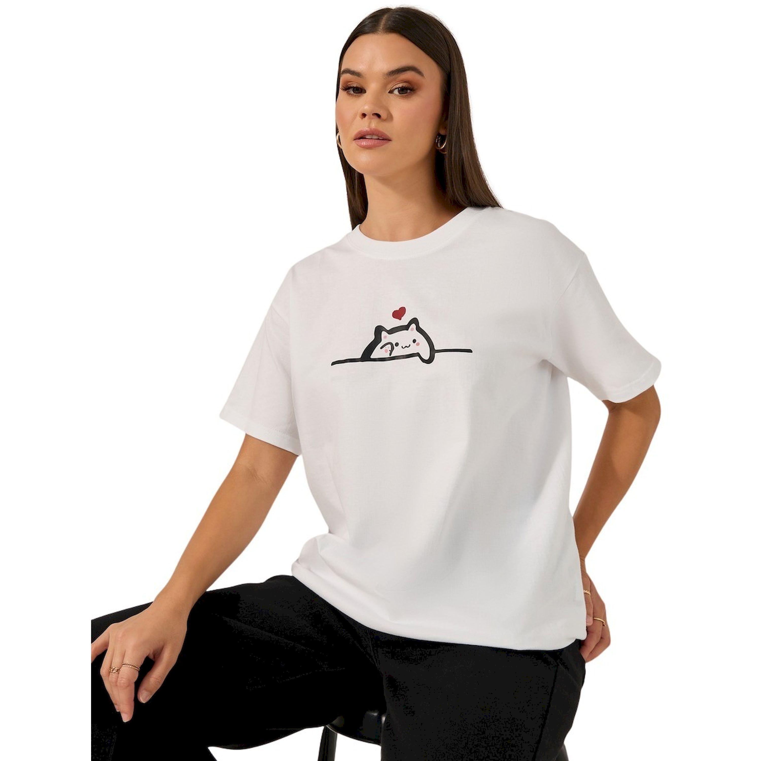 Styli Oversized Short Sleeve Cat Graphic Round Neck T-shirt-women-clothing-tshirts-image-1
