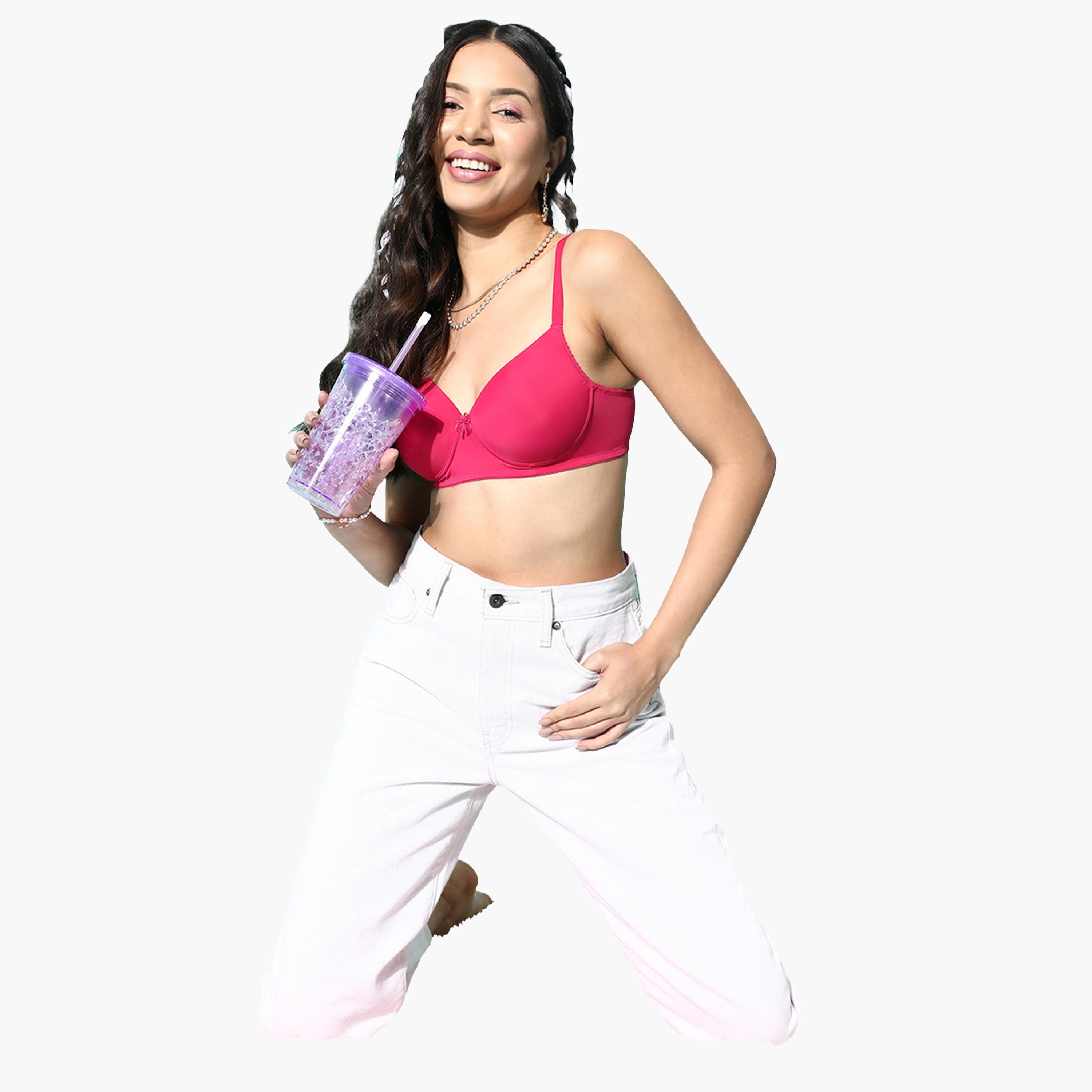 Leading Lady X Styli Pack of 2 - Solid Padded Non-Wired T-Shirt Bra-women-clothing-lingerie-bras-image-3