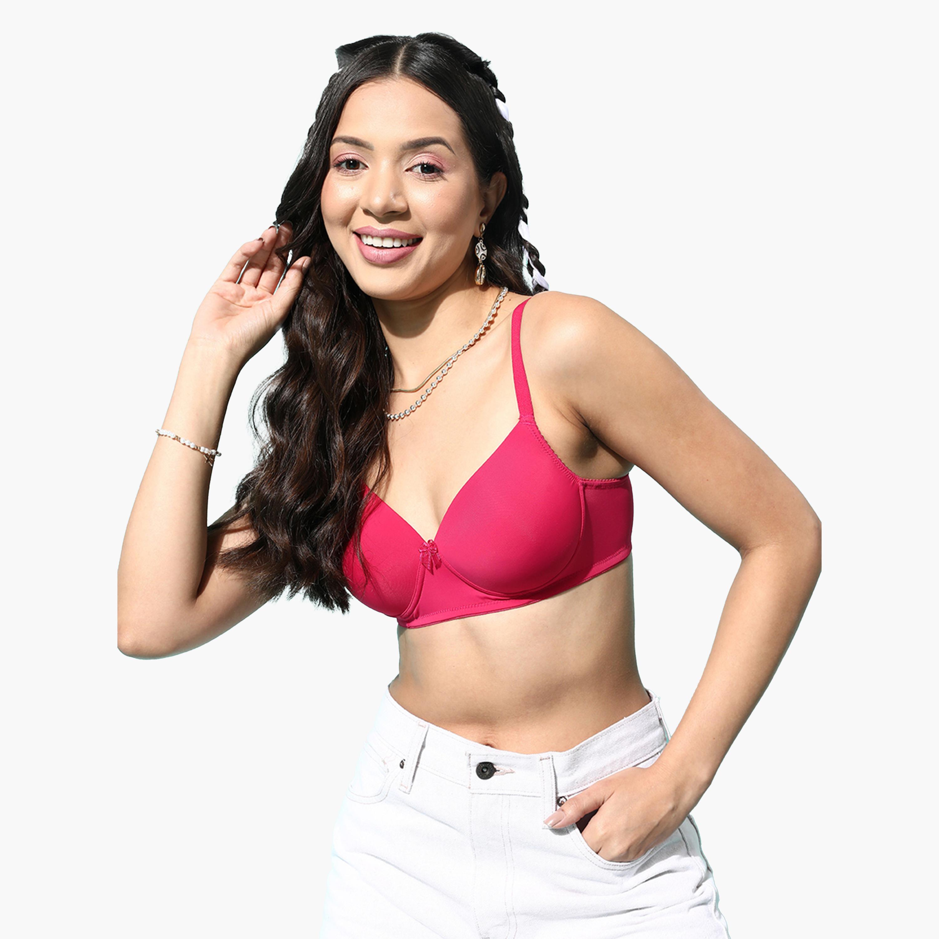 ليدينغ ليدي × ستايلي - طقم قطعتين - حمالة صدر تي شيرت مبطنة سادة بدون أسلاك-women-clothing-lingerie-bras-image-9