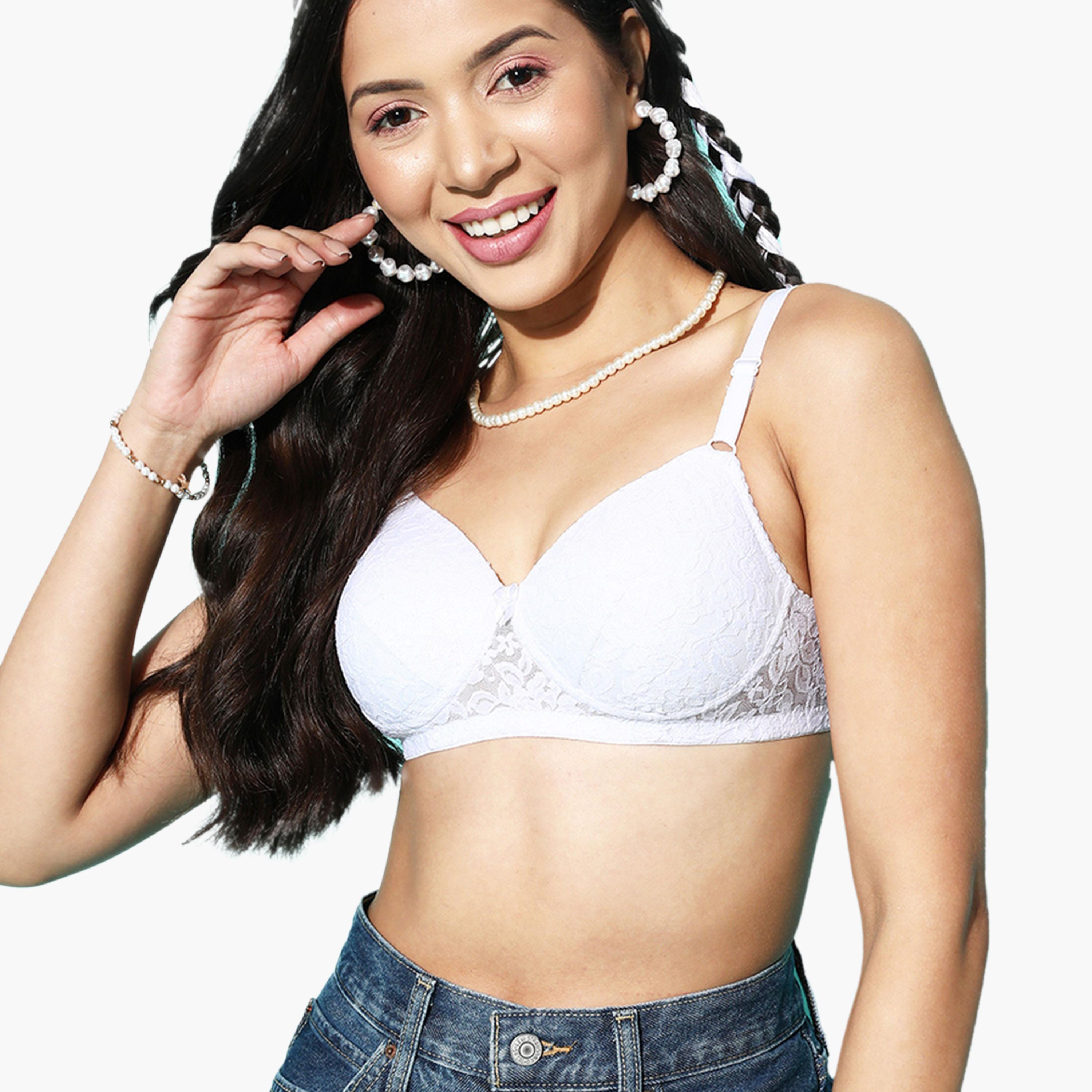 ليدينغ ليدي × ستايلي - طقم قطعتين - حمالة صدر تيشيرت دانتيل مبطنة بدون سلك-women-clothing-lingerie-bras-image-2