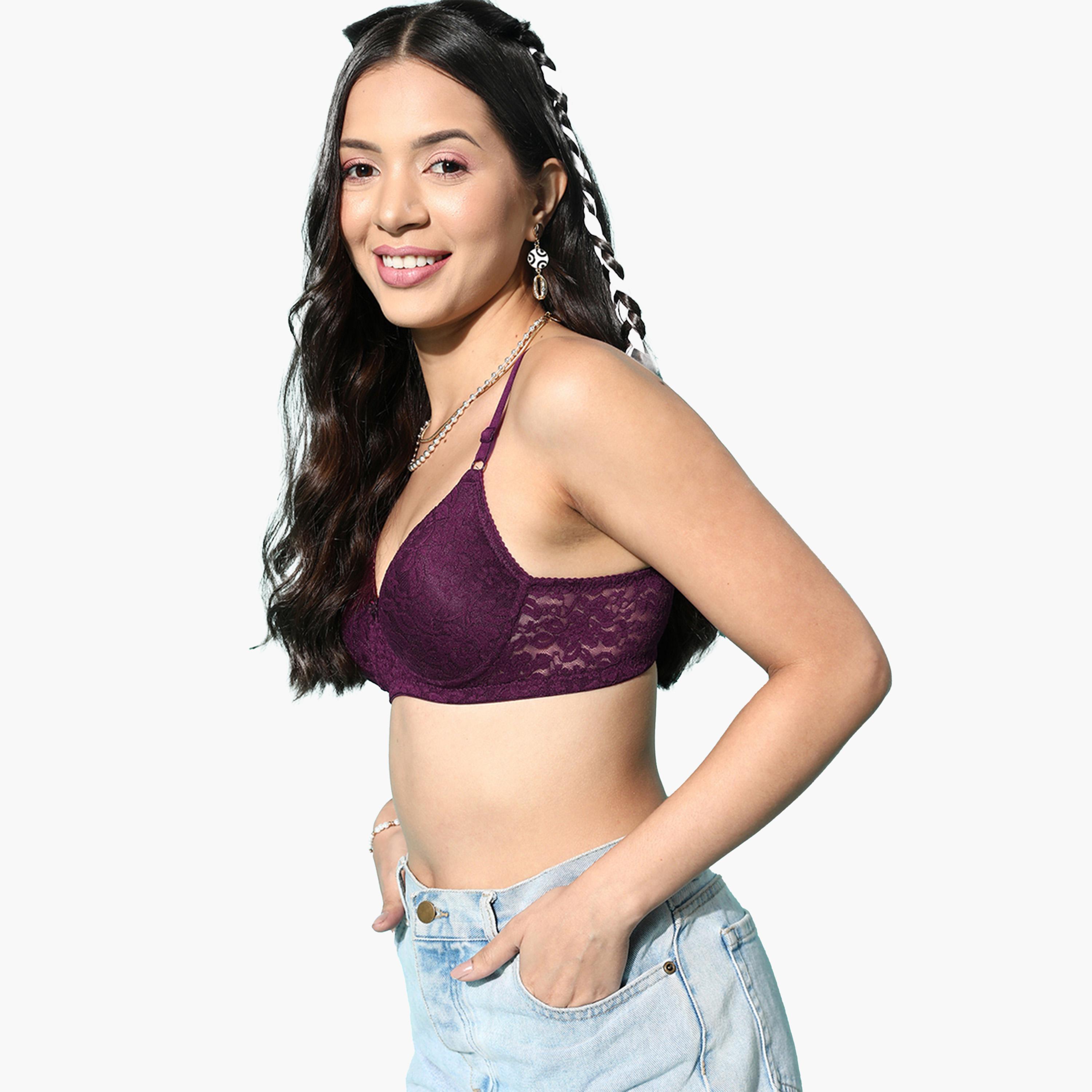 ليدينغ ليدي × ستايلي - طقم قطعتين - حمالة صدر تيشيرت دانتيل مبطنة بدون سلك-women-clothing-lingerie-bras-image-7