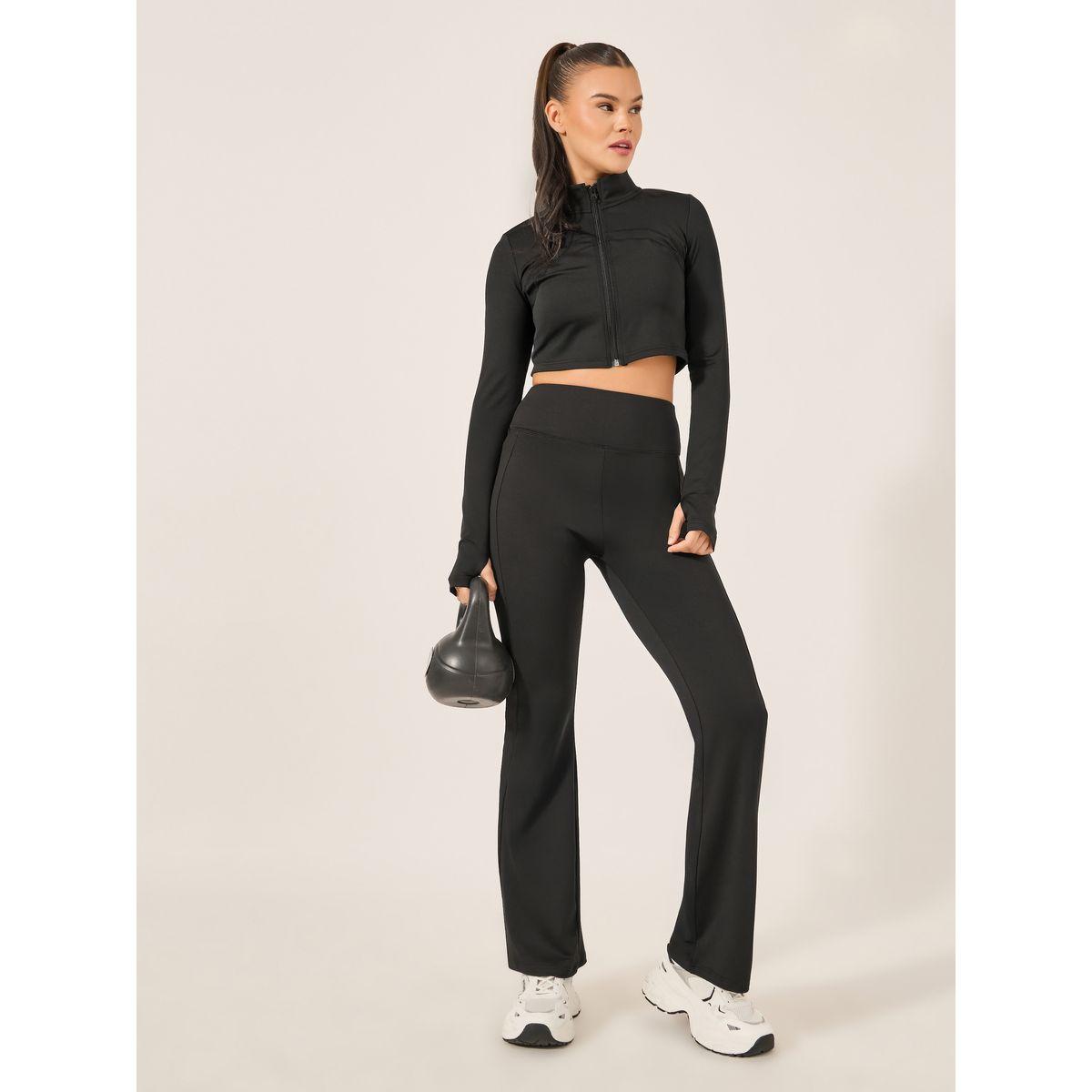 مجموعة من ليقنز وجاكيت سادة قصير-women-clothing-sportswearandactivewear-trackpantsandtracksuits-image-1