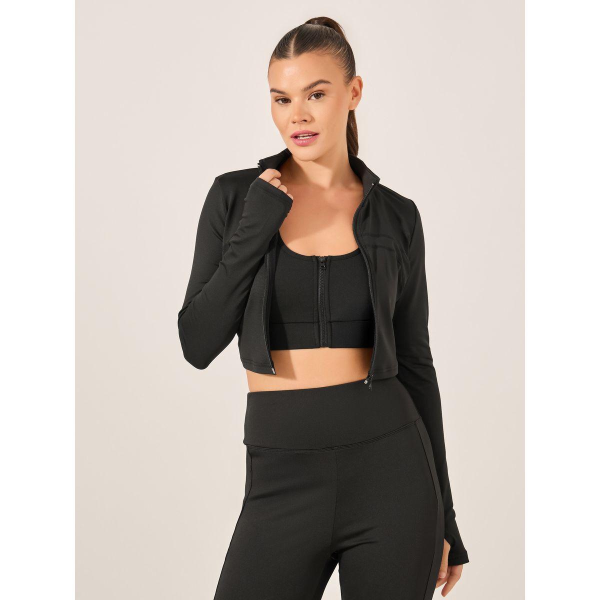 مجموعة من ليقنز وجاكيت سادة قصير-women-clothing-sportswearandactivewear-trackpantsandtracksuits-image-3