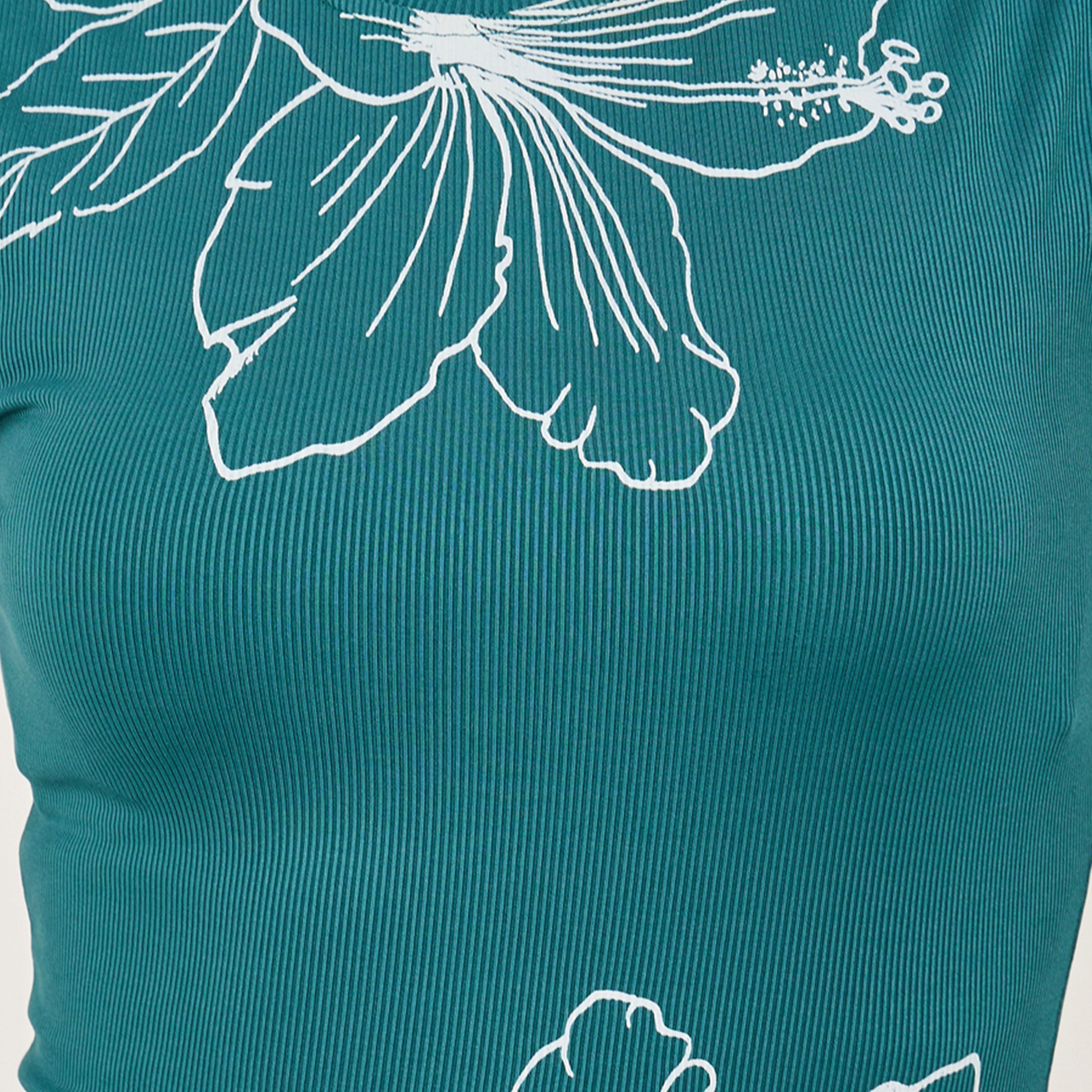 Styli Floral Graphic Print Ribbed Fitted Tank-women-clothing-tshirts-image-3
