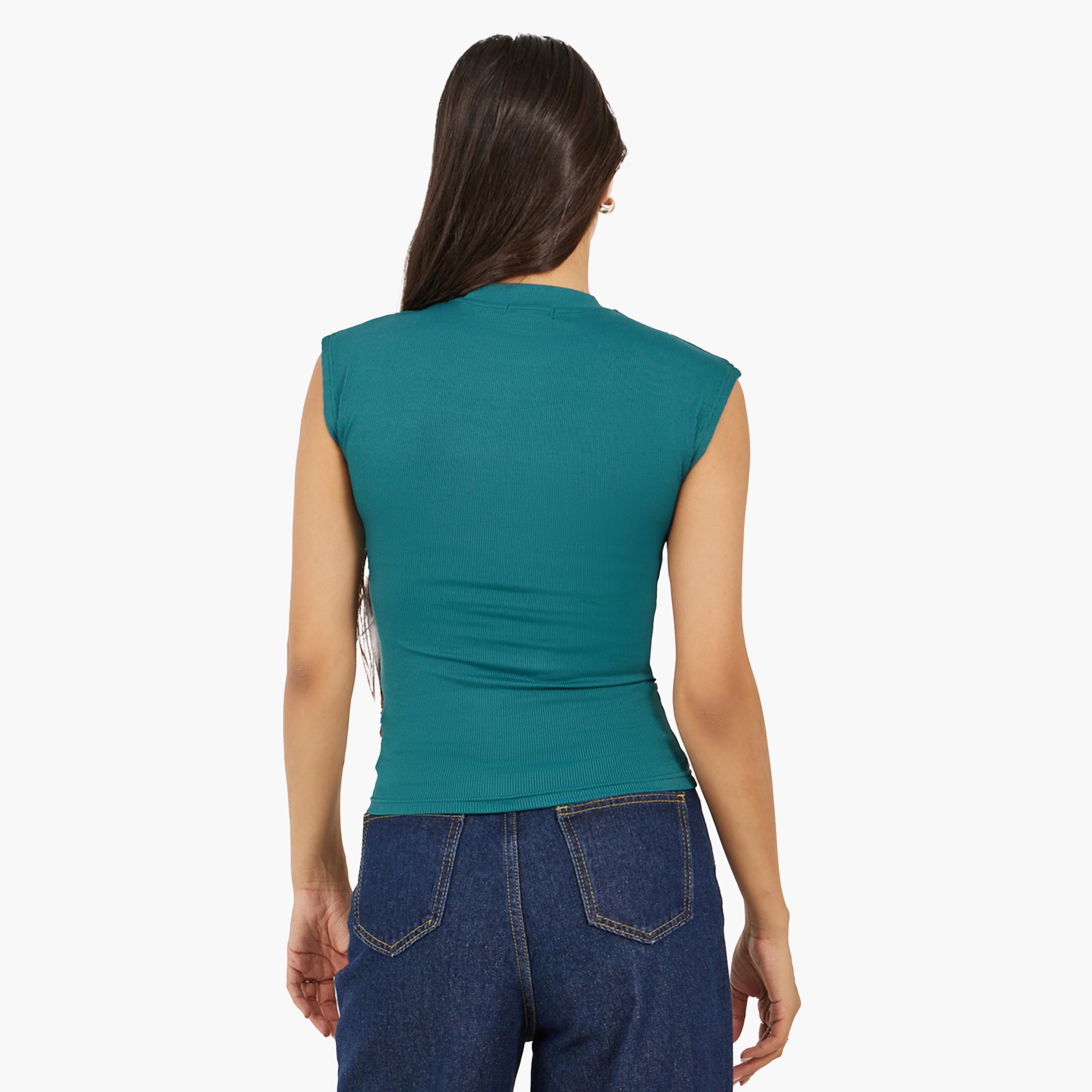 Styli Floral Graphic Print Ribbed Fitted Tank-women-clothing-tshirts-image-4