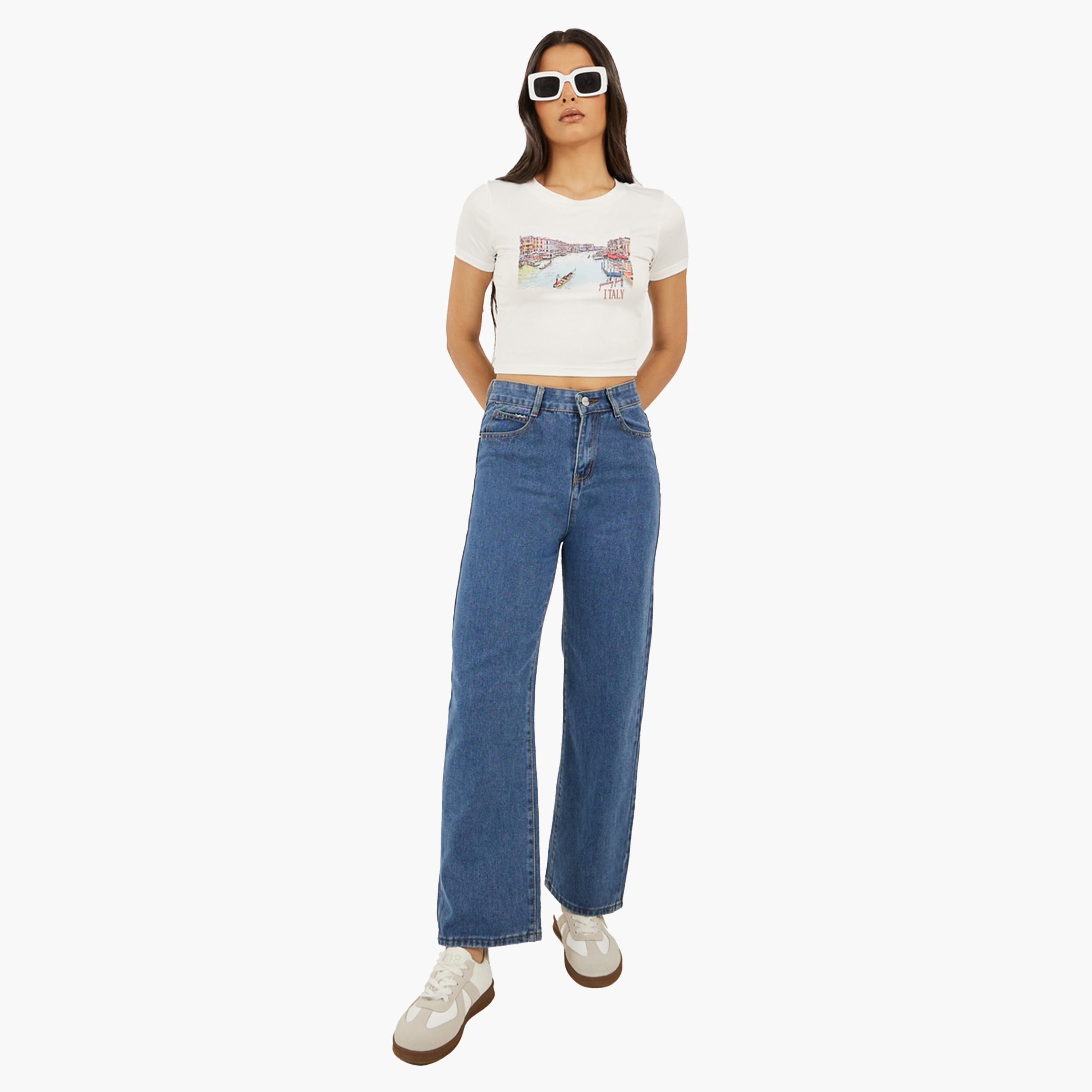 Styli Sceneric Graphic Print Cropped Fitted T-Shirt-women-clothing-tshirts-image-2