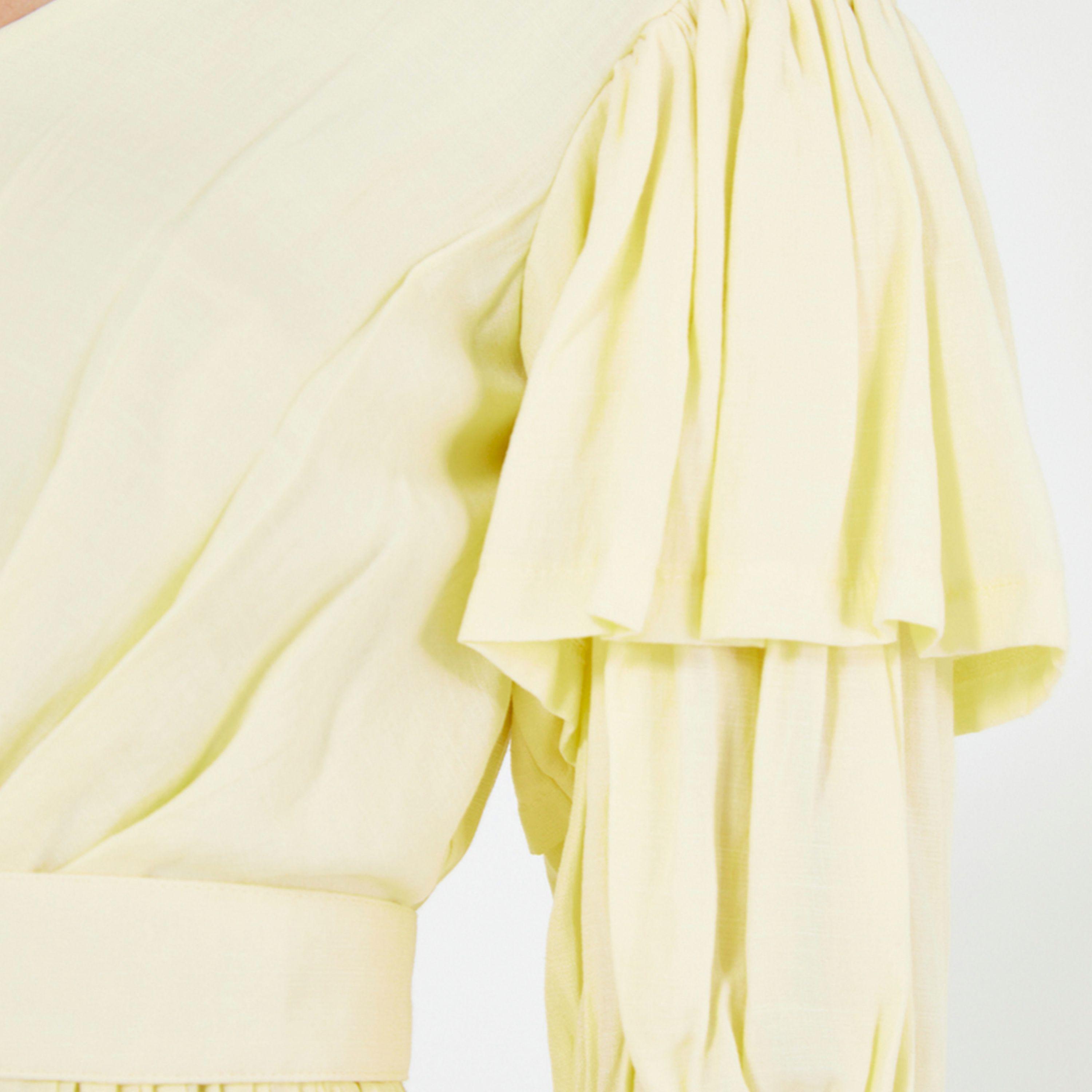 فستان طويل بكسرات وأكمام منفوخة هاوس أوف مودا × ستايلي-women-clothing-dresses-image-1