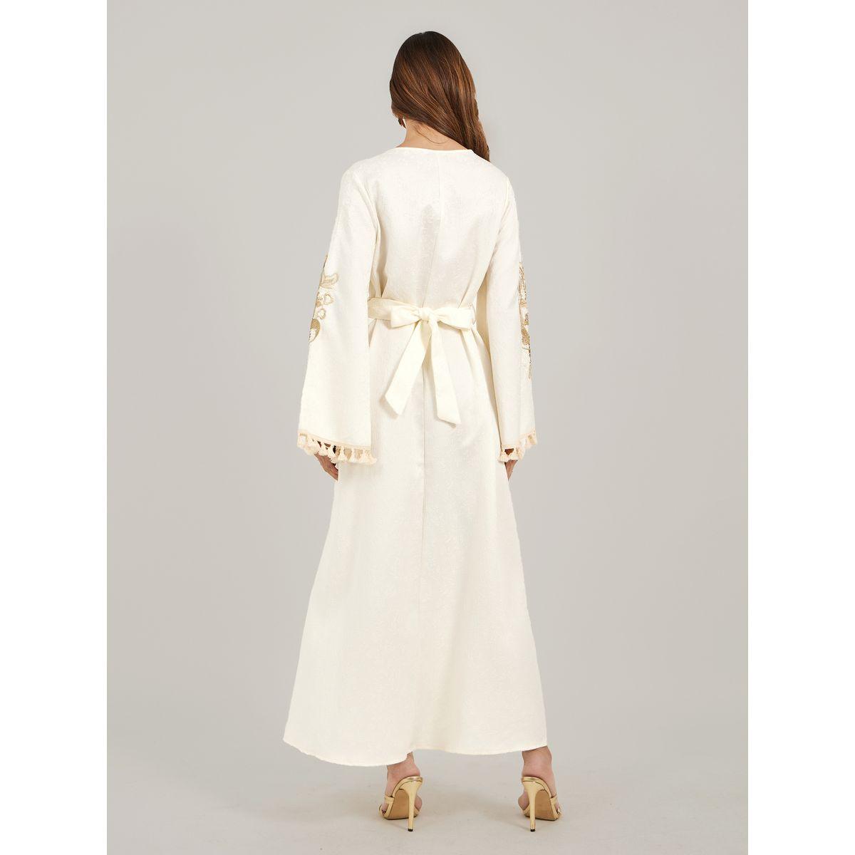 جلابية جاكار بتفاصيل مُطرّزة ودانتيل-women-arabicclothing-jalabiyas-image-5