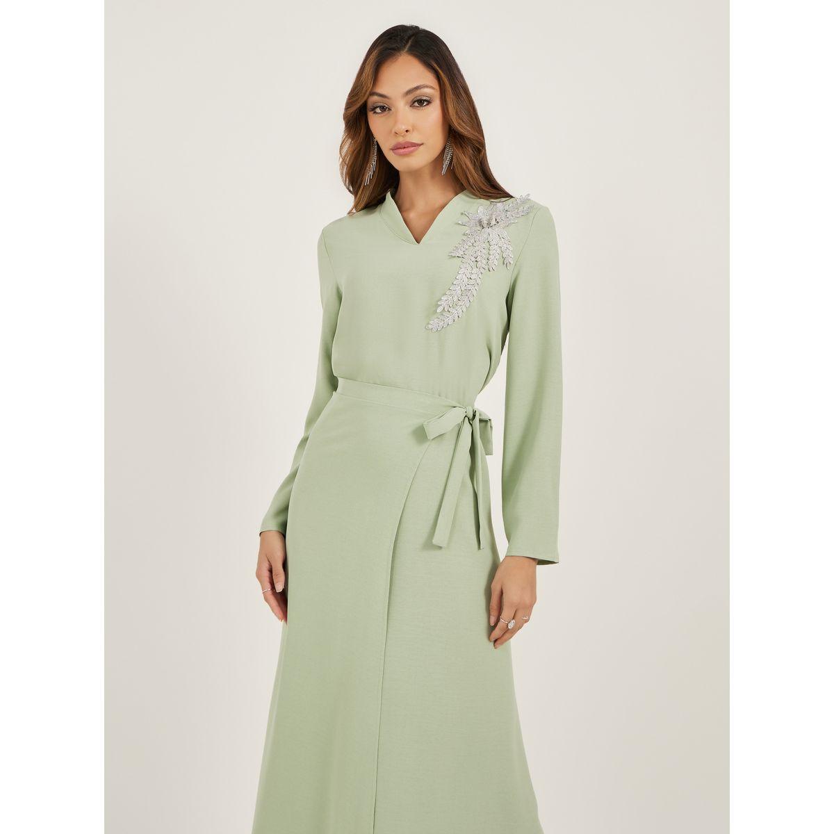 أميرة x ستايلي جلابية طويلة بتفاصيل دانتيل-women-arabicclothing-jalabiyas-image-3